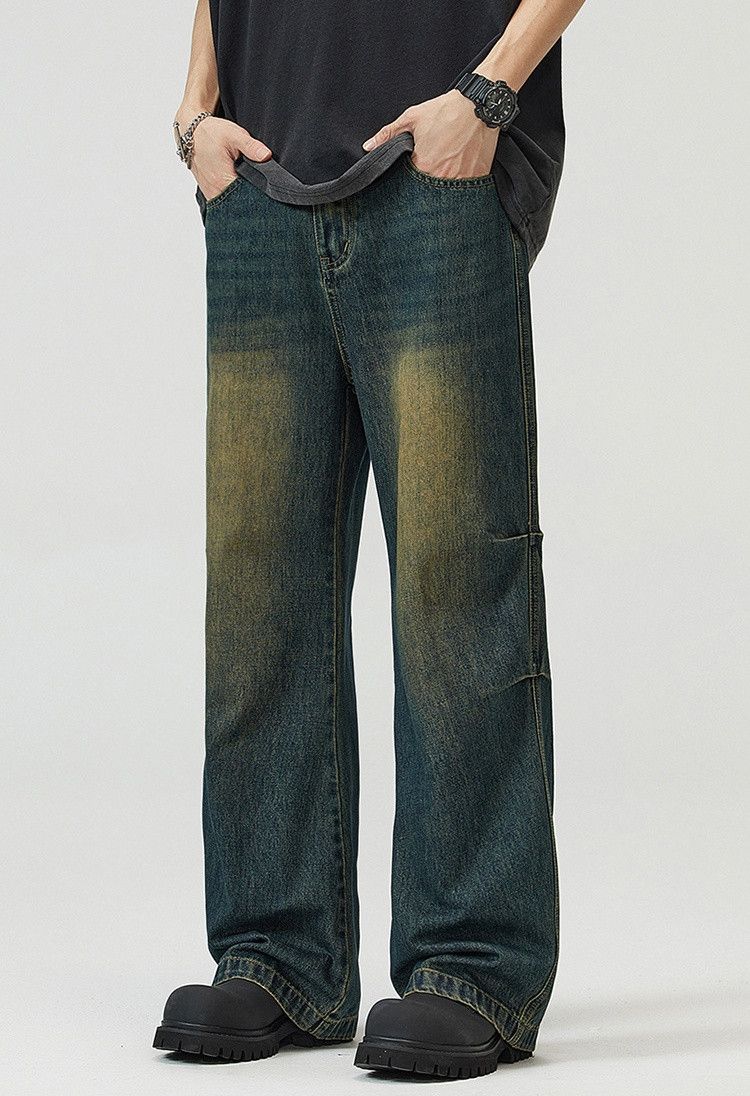 Japanese Brand × Jean Vintage washed distressed flared loose jeans Size US 33 - 2 Thumbnail