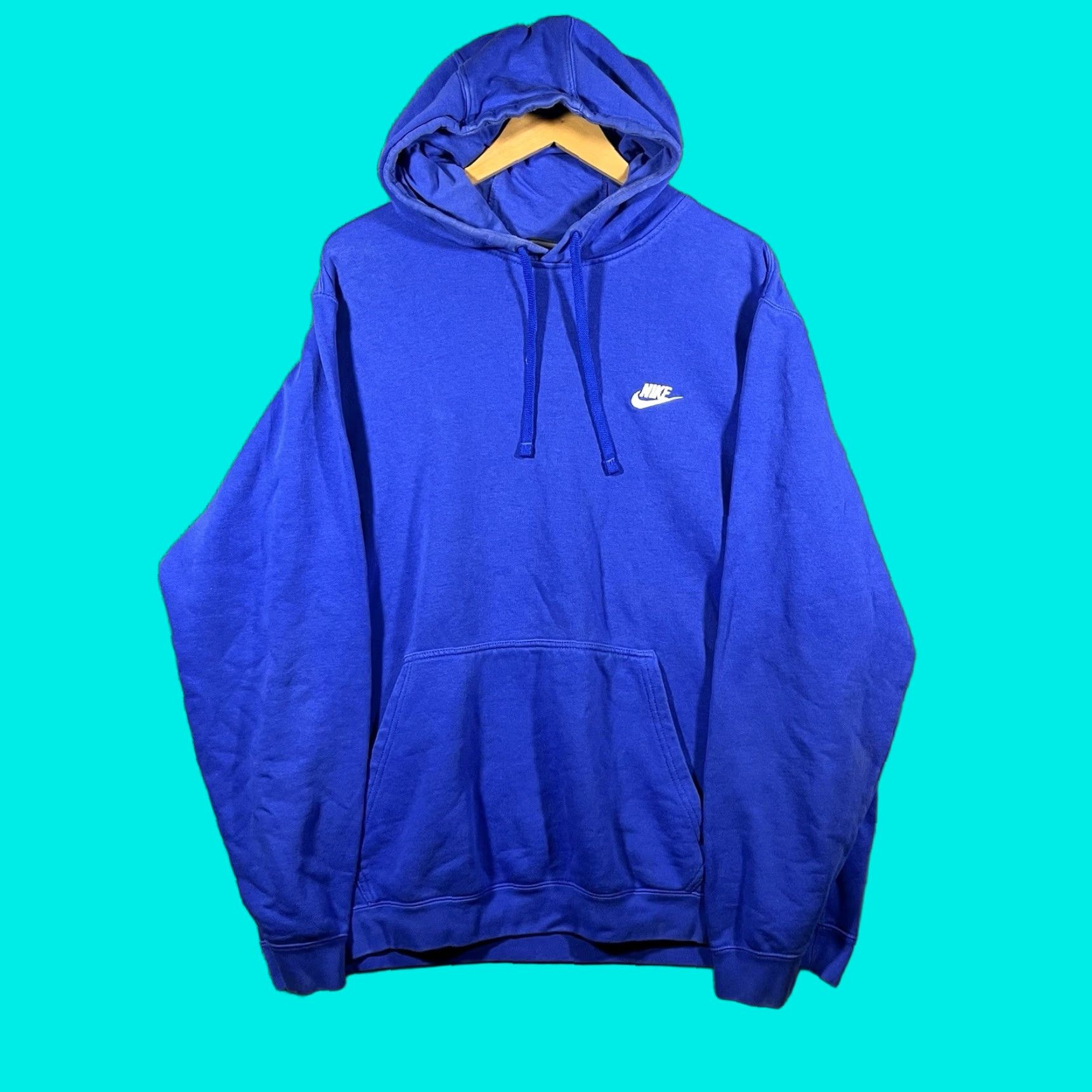 Nike VINTAGE Nike Blue Hoodie Pullover Mens 2XL Swoosh Logo Athletic Sweatshirt Hoodie Sweatshirt Blue Size US XXL / EU 58 / 5 - 1 Thumbnail