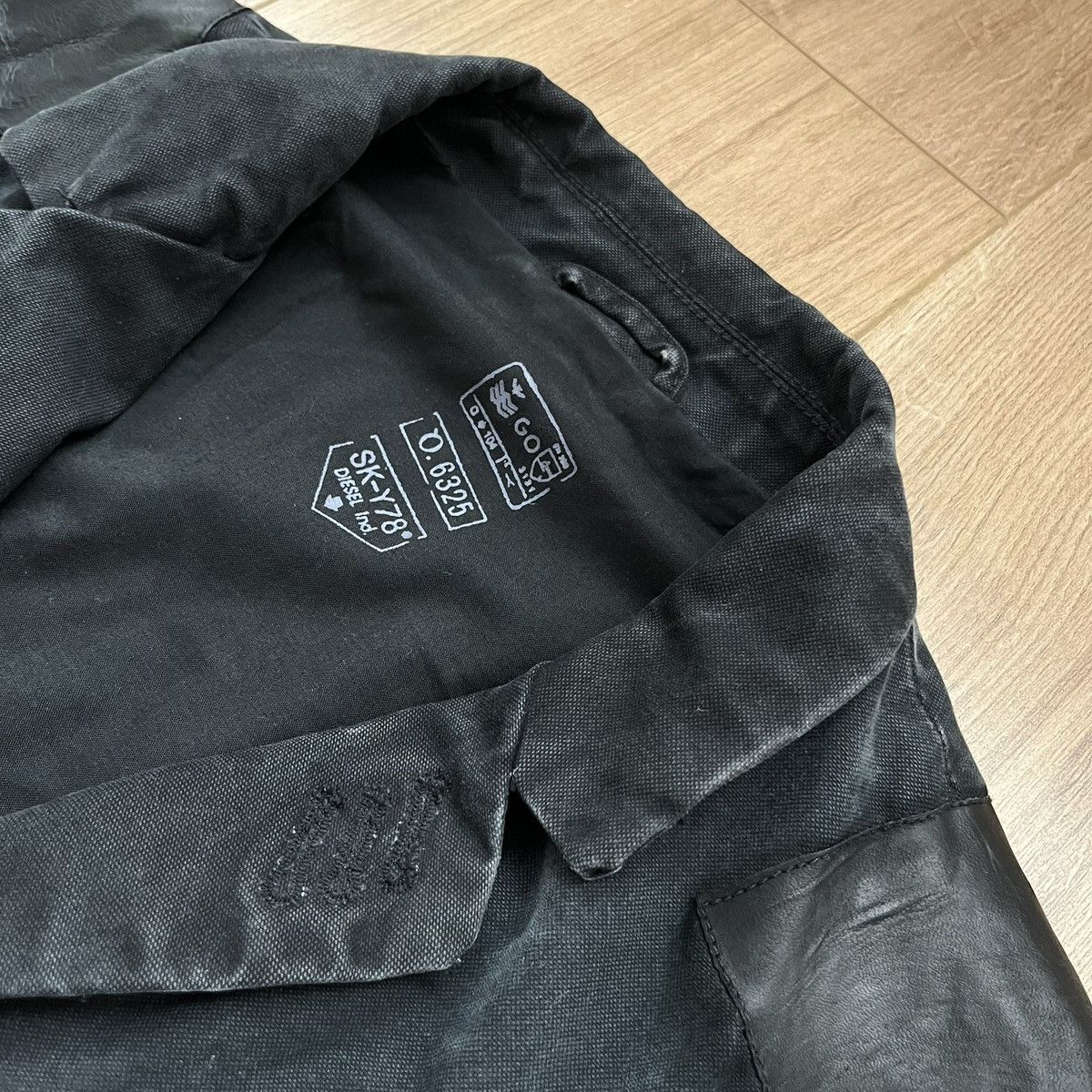 Diesel Diesel SK-Y78 Grey Cotton Leather Trim Blazer Jacket Size L Size 50S - 4 Thumbnail