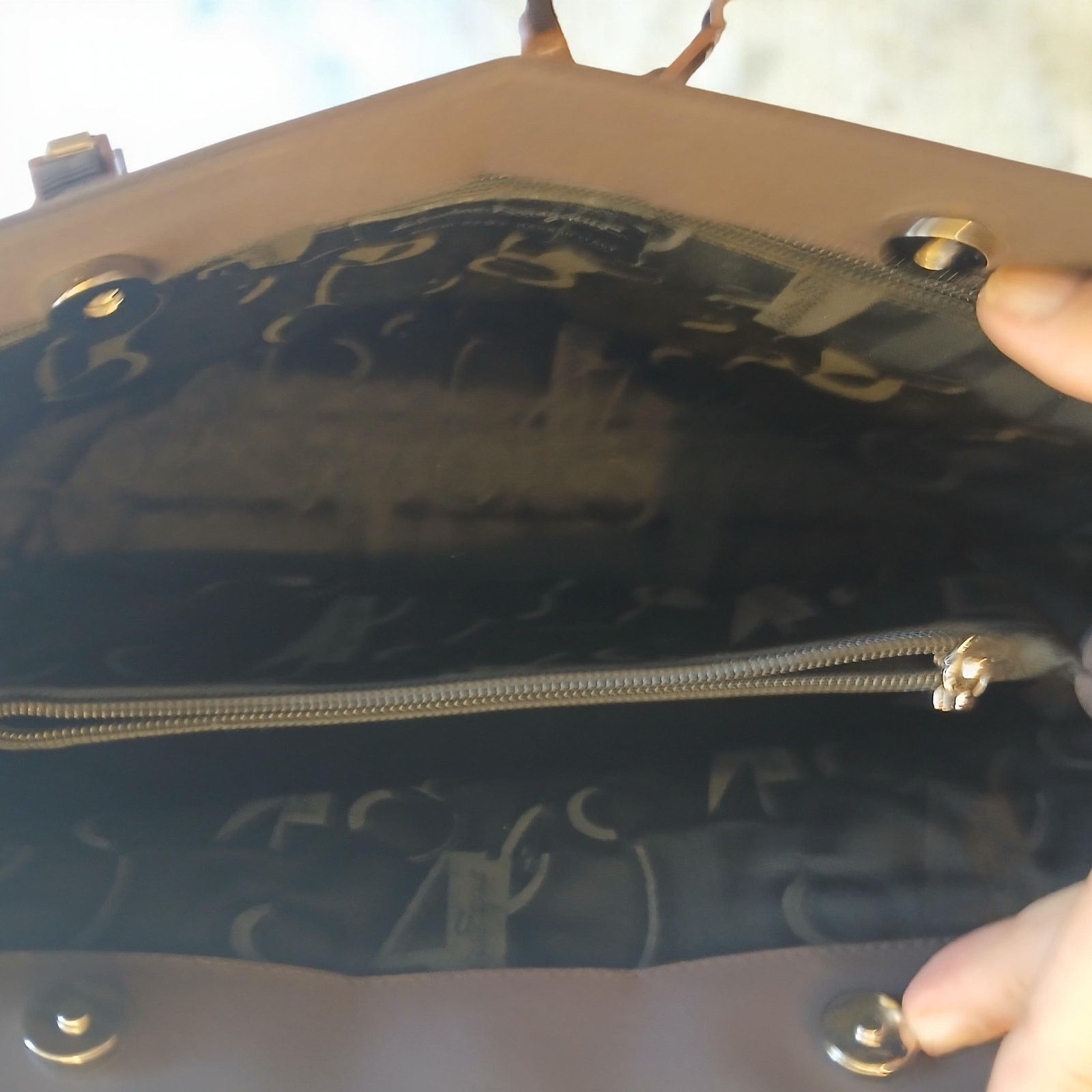 Salvatore Ferragamo Salvatore Ferragamo Vala Tote in Brown with Logo Chain Strap Size ONE SIZE - 14 Thumbnail