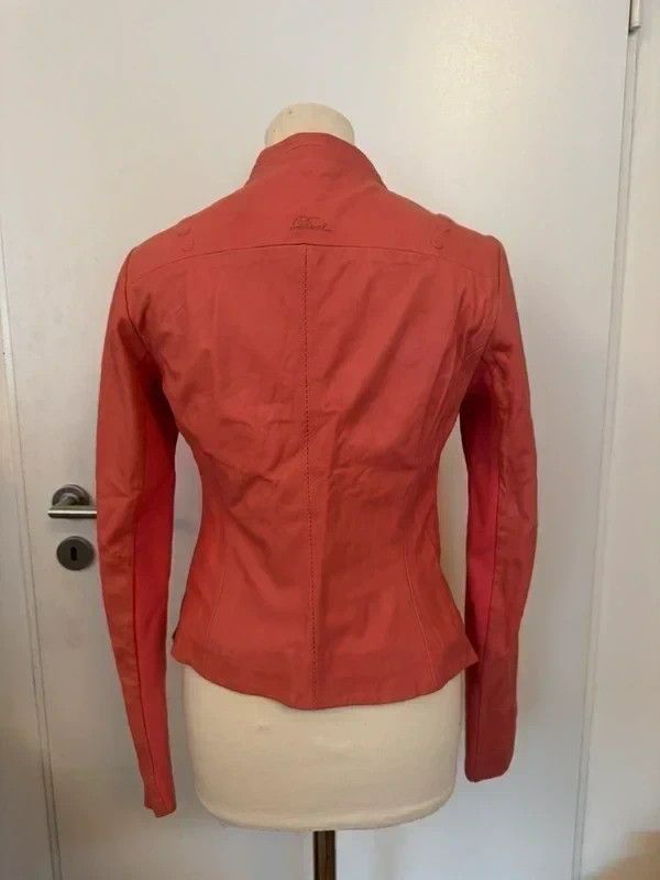 Diesel Women’s DIESEL Leather Jacket in a Vibrant Coral - S. M Size M / US 6-8 / IT 42-44 - 2 Thumbnail