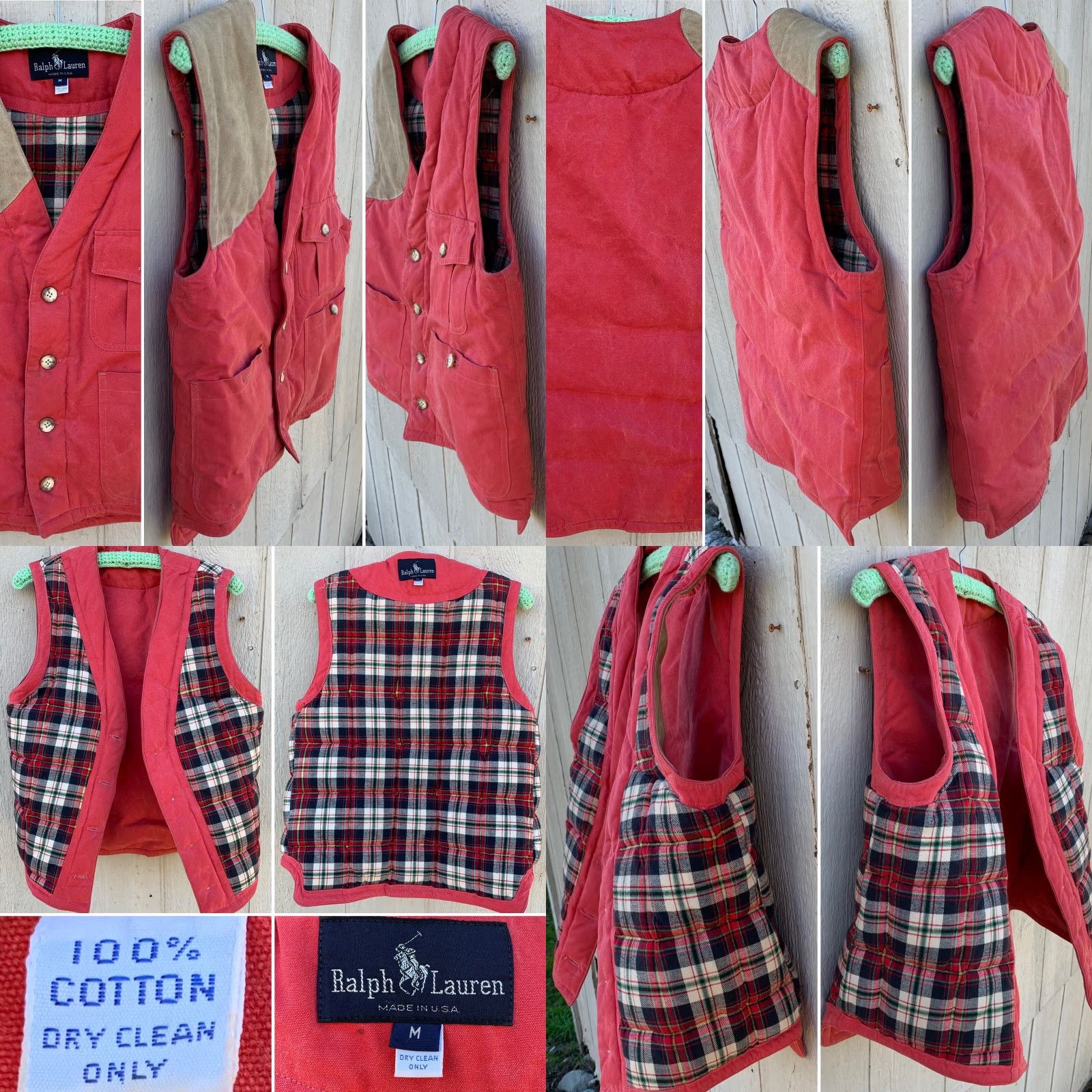 Ralph Lauren VINTAGE Ralph Lauren Vest Hunting Outdoor Plaid Lined Cotton M Men USA Shirt? Size US M / EU 48-50 / 2 - 8 Thumbnail