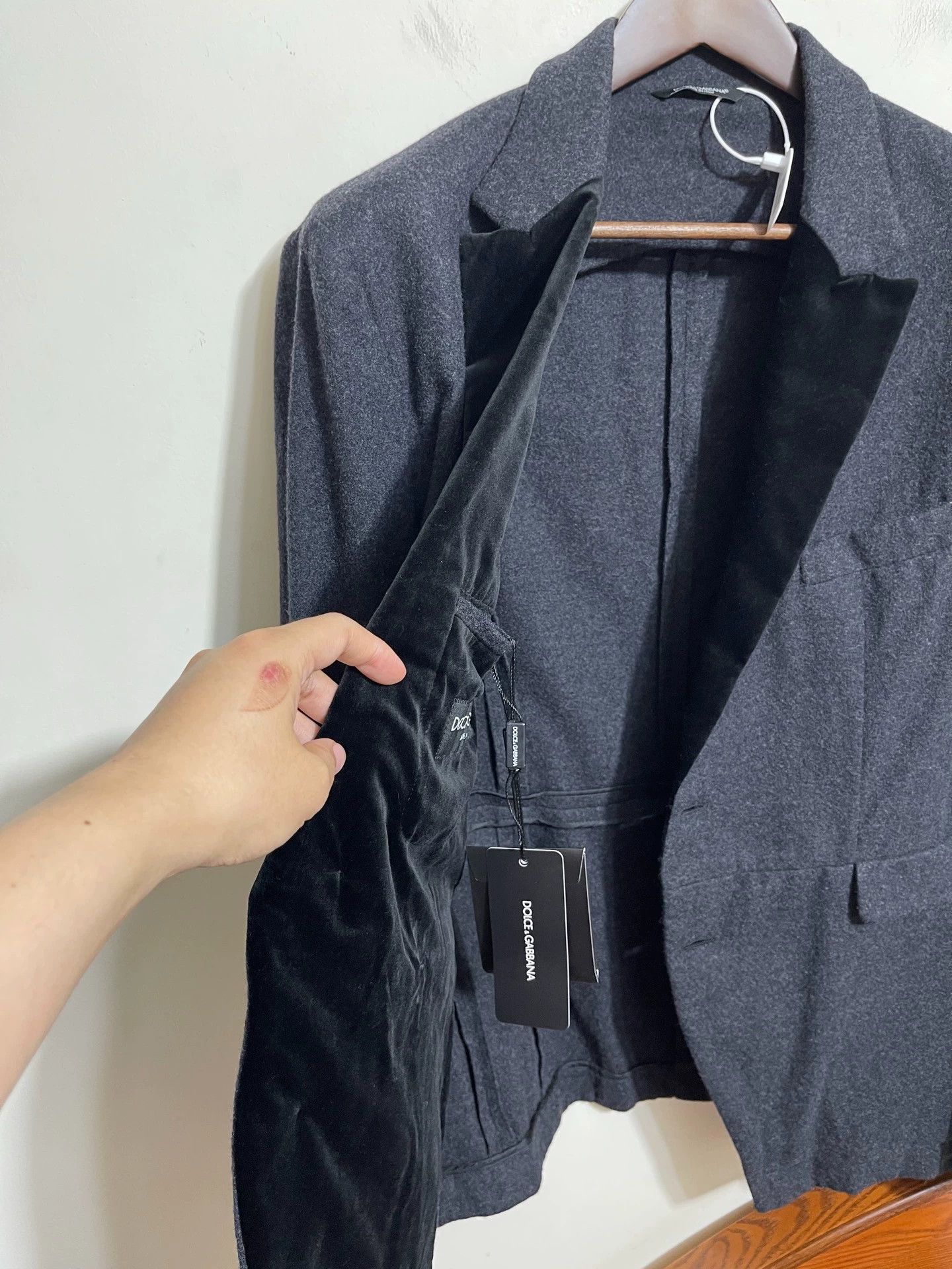 Dolce & Gabbana Dolce & Gabbana Charcoal Gray Wool Blazer Size 52 Size US L / EU 52-54 / 3 - 6 Thumbnail
