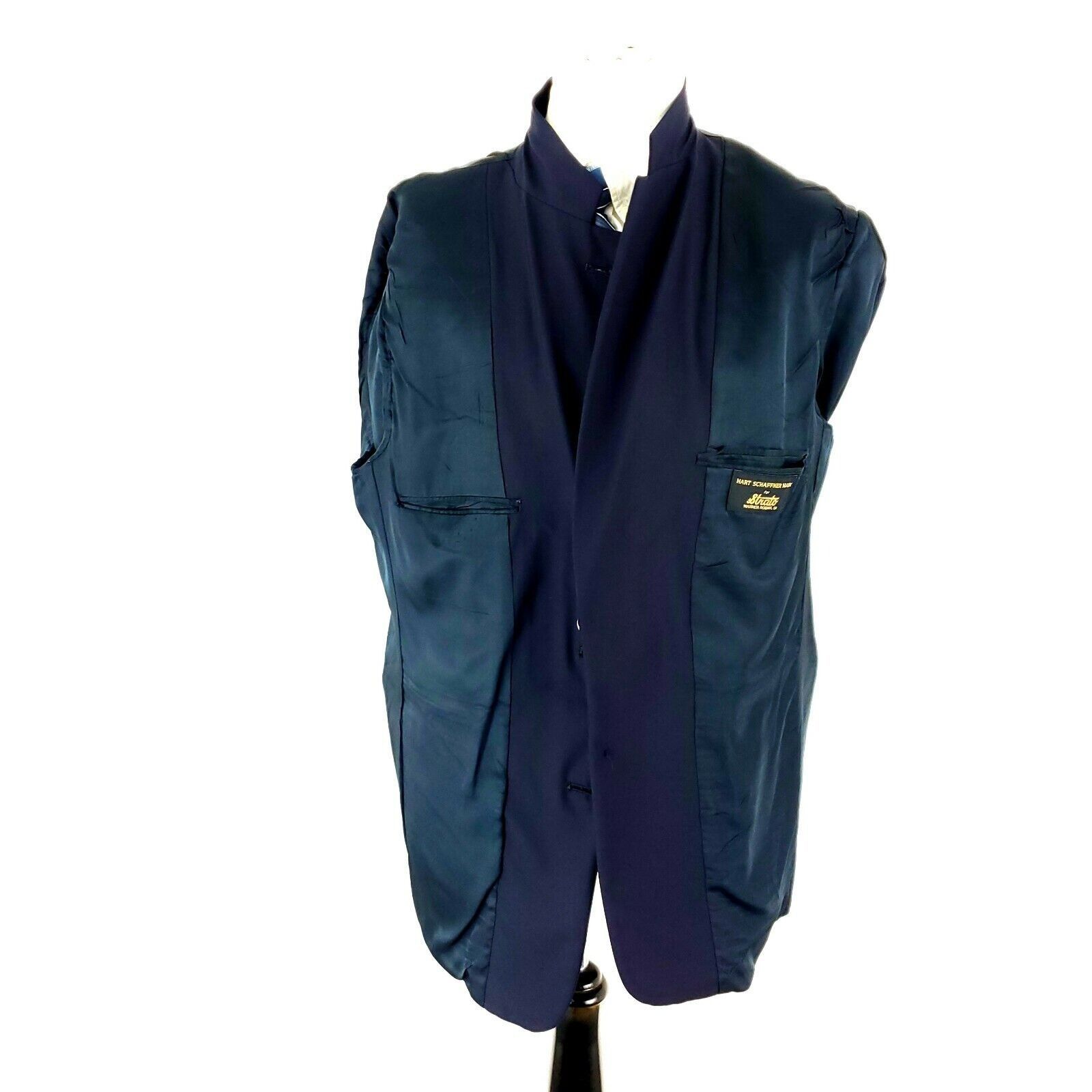 Hart Schaffner Marx Hart Schaffner Marx Wool 2 Gold Button Blazer 42R Blue Size 42R - 8 Thumbnail