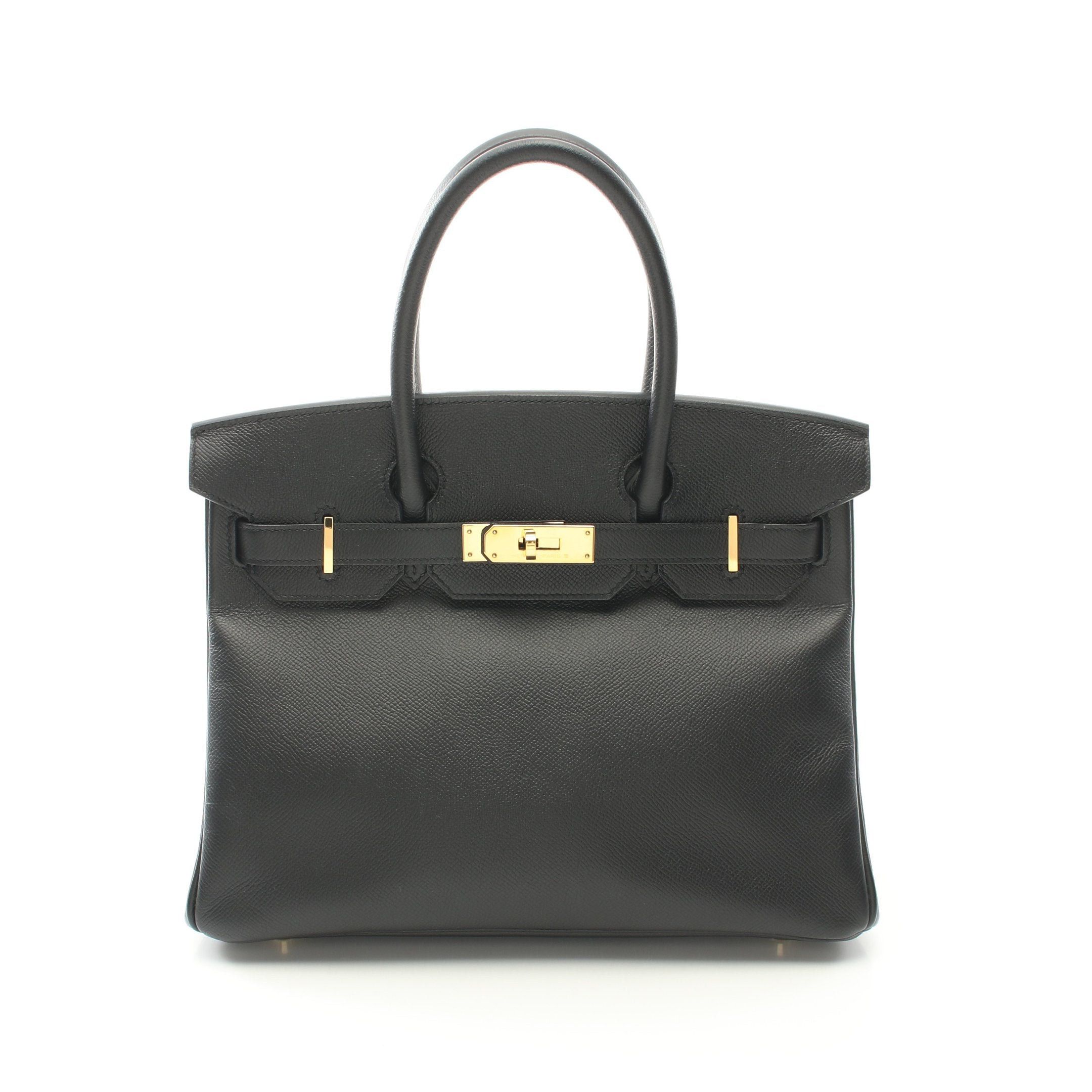 Hermes Hermes Birkin 30 Handbag Veau Epsom Black Gold Hardware C Engraved Size ONE SIZE - 1 Thumbnail