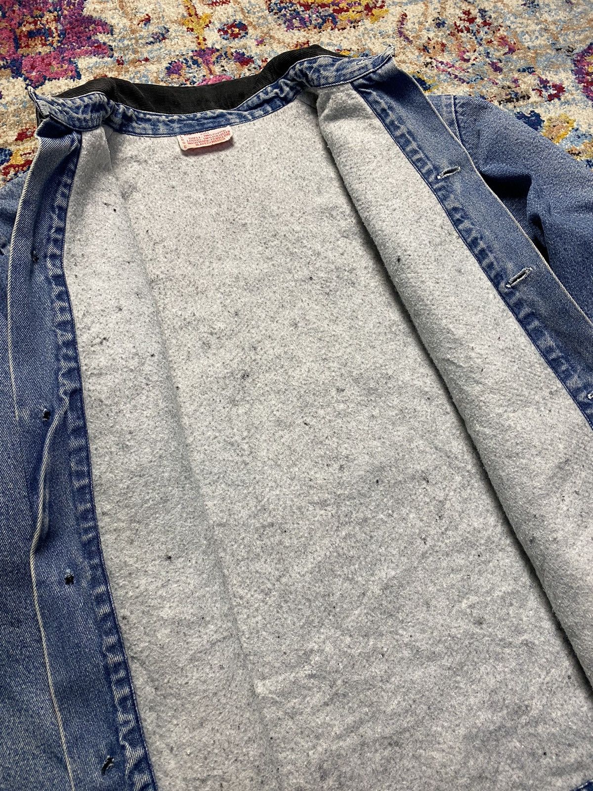Barker × Vintage Bob Barker Co Inc 90s Denim Blanket Lined Chore Coat Size US L / EU 52-54 / 3 - 7 Thumbnail