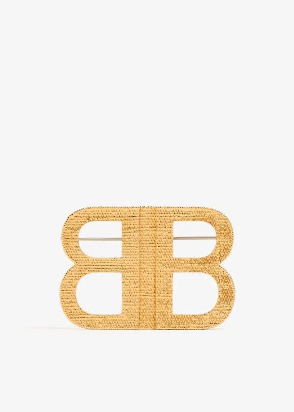 Balenciaga o1mt1gz0125 Size: OS / BB 2.0 Textured Brooch in Gold Size ONE SIZE - 1 Thumbnail