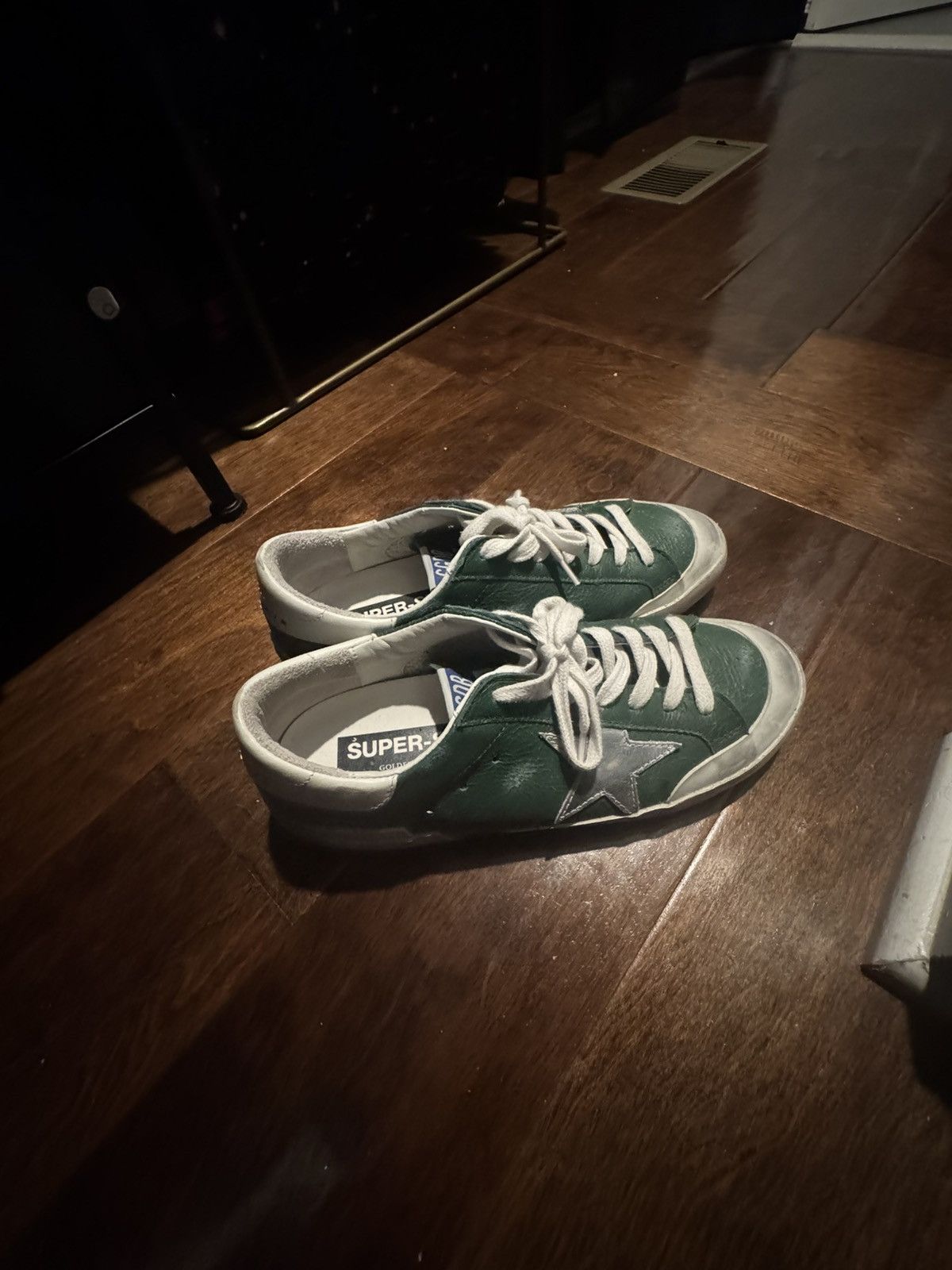 Golden Goose Golden Goose Men's Super-Star green leather and multifoxing Size US 6 / EU 39 - 2 Thumbnail