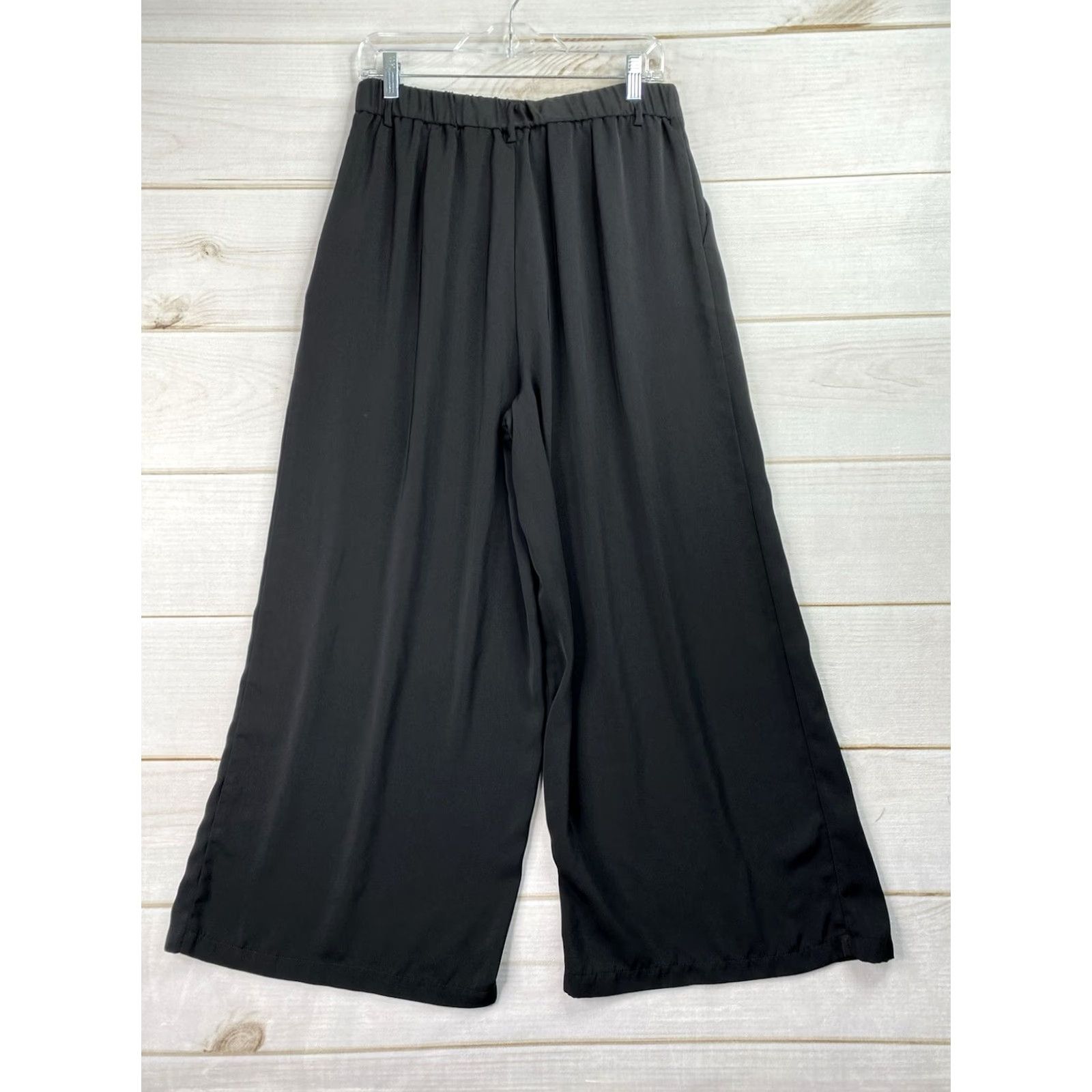 Vintage Tronjori Black Pleated High-Waist Wide-Leg Pants Women L Palazzo Trousers Dress Pants Size 36" / US 14 / IT 50 - 6 Thumbnail