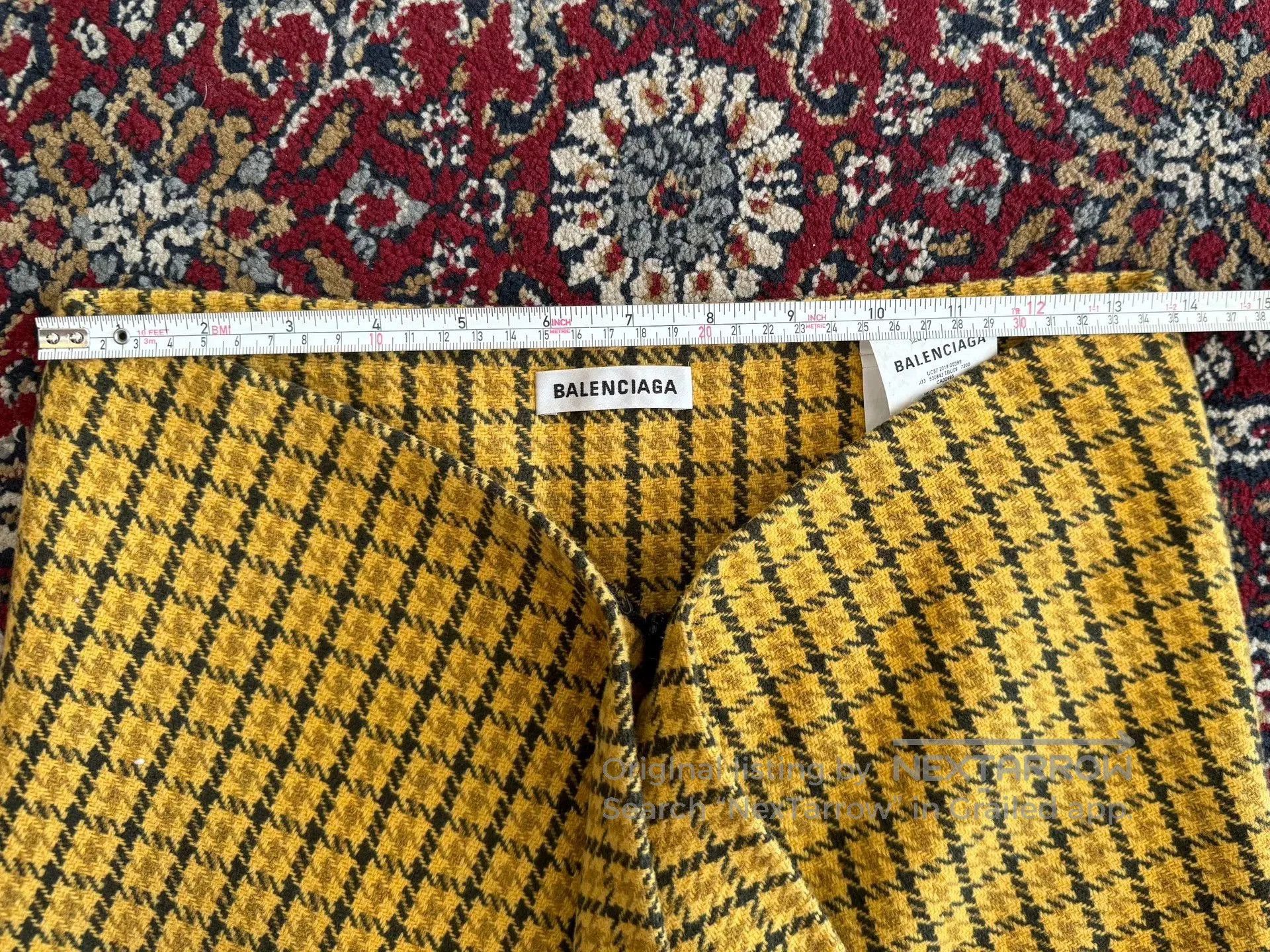 Balenciaga Balenciaga Houndstooth Wool Structure Skirt. Size 33" - 8 Thumbnail