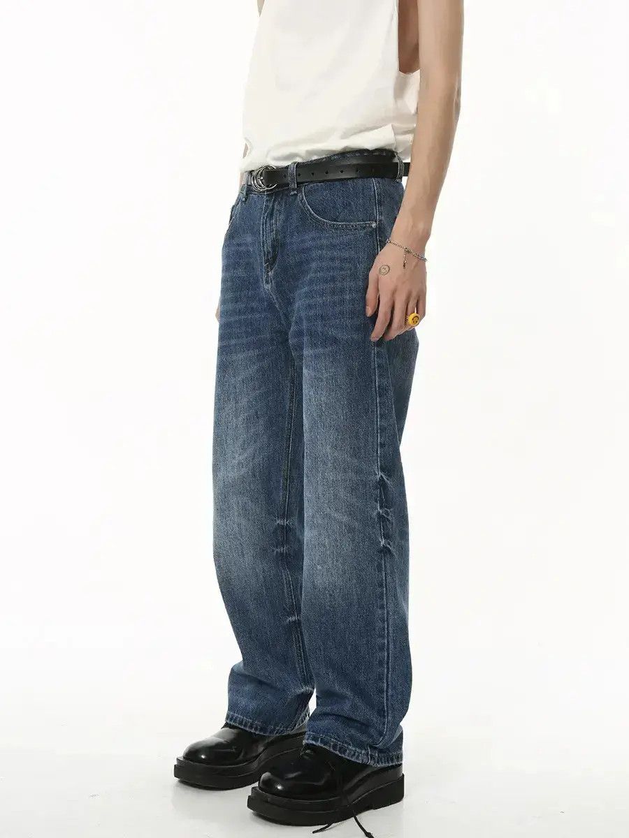 Japanese Brand Retro loose casual washed straight leg jeans Size US 32 / EU 48 - 1 Thumbnail
