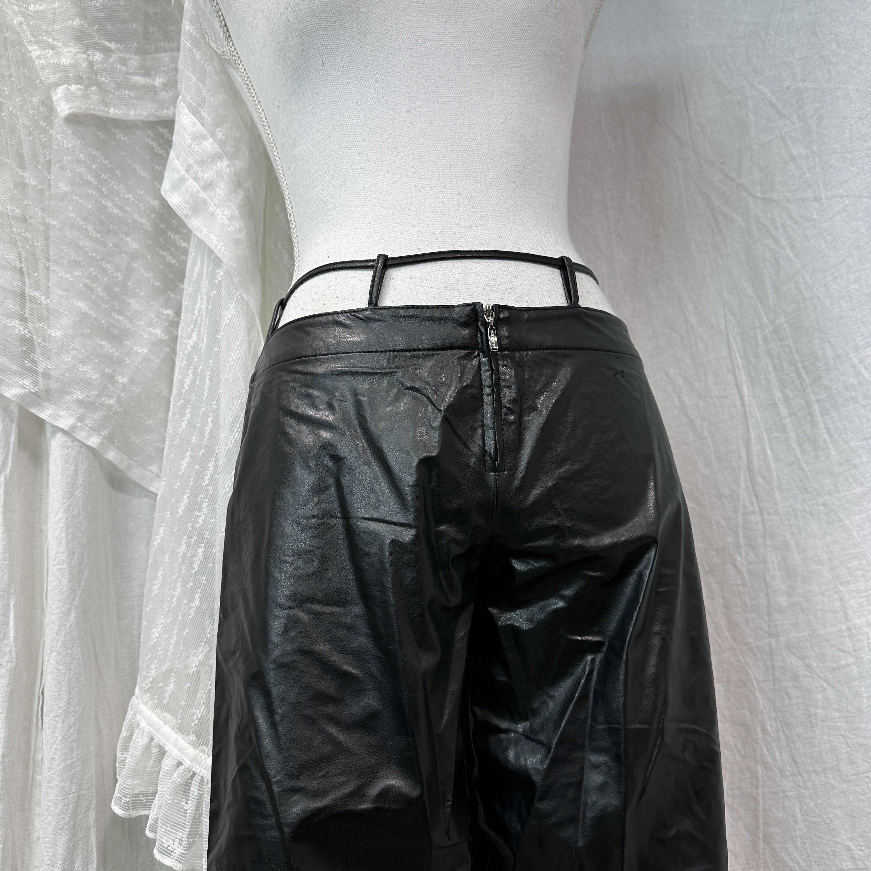 Miss Sixty Vintage Leather Biker Grunge Miss Sixty Pants Y2K Size 29" - 2 Thumbnail