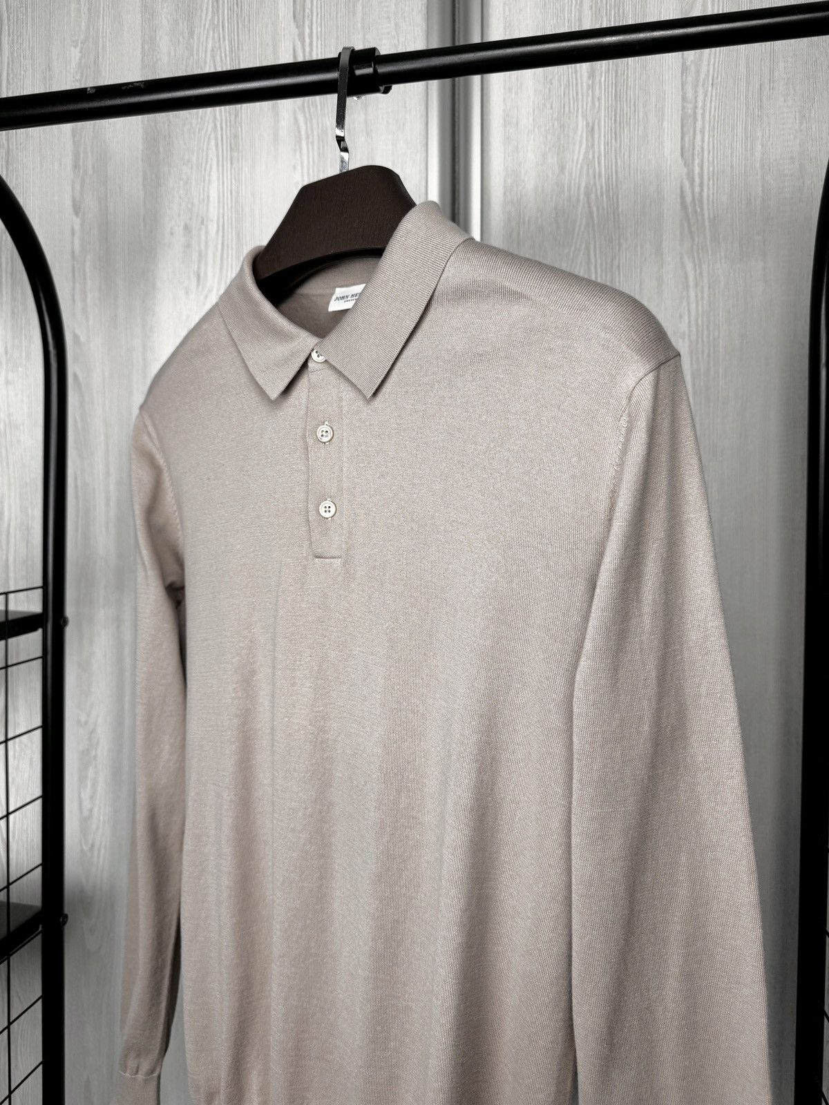 Other John Henric Sweden Cotton-Silk Knitted Long Sleeve Polo sz M Size US M / EU 48-50 / 2 - 4 Thumbnail