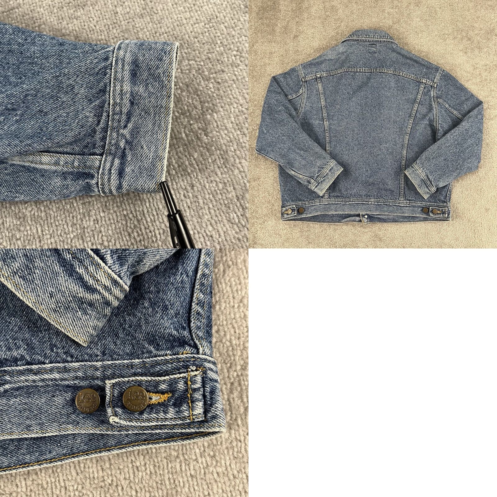 Lee VINTAGE LEE Denim Trucker Jacket Adult XL Blue "Riders" 80s Classic Workwear Mens Size US 36 / EU 52 - 8 Thumbnail