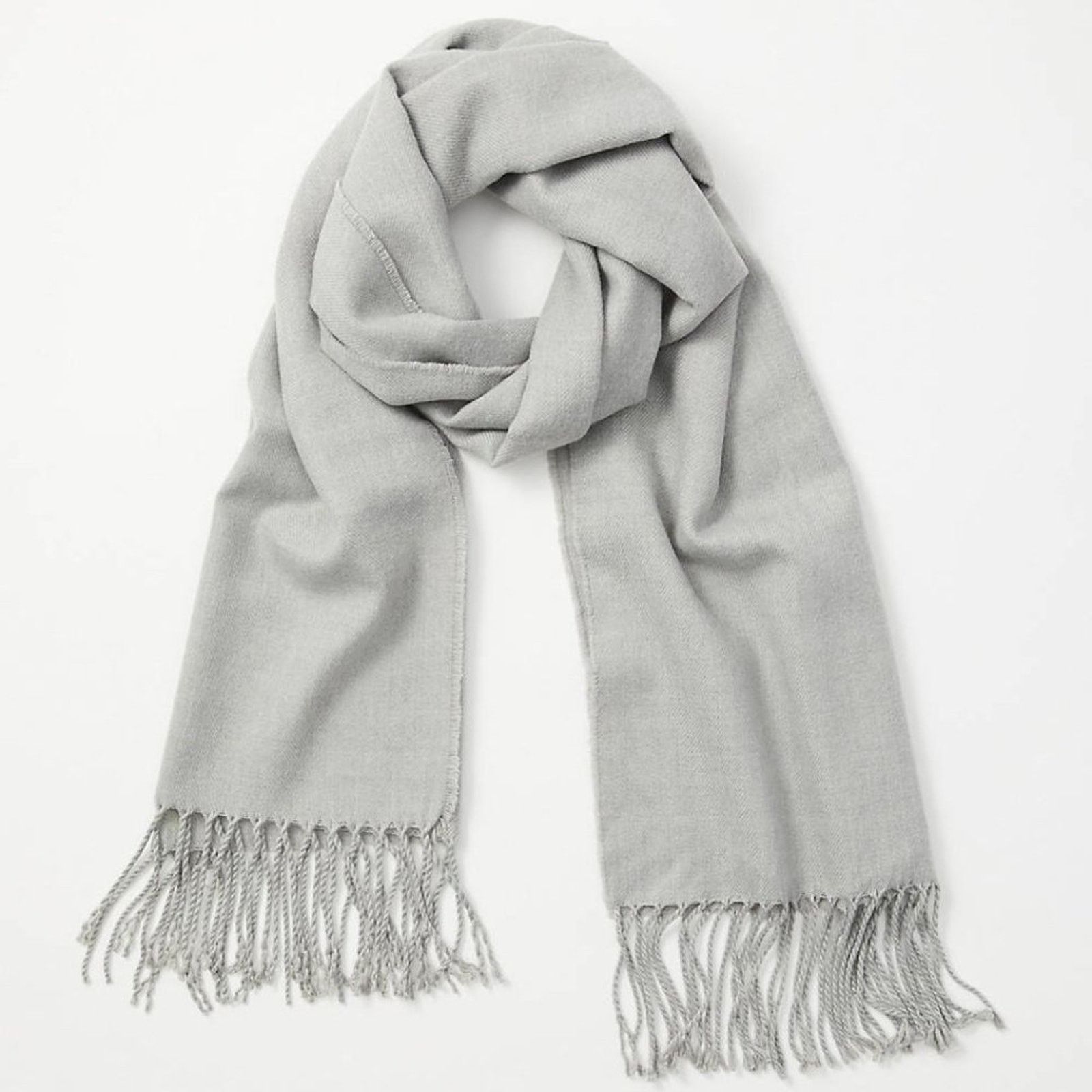 Loft LOFT Light Gray Melange Scarf Size ONE SIZE - 7 Thumbnail