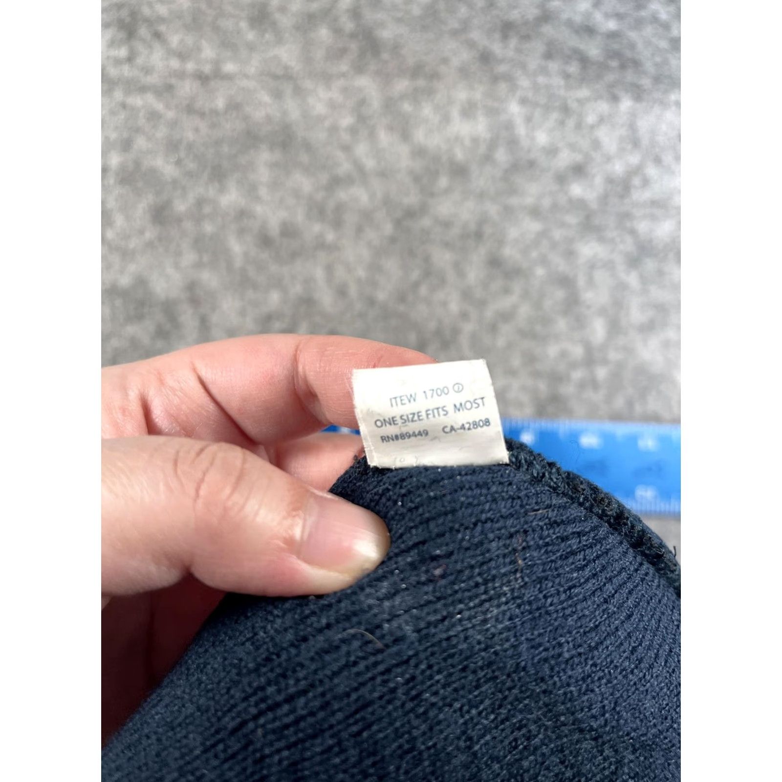 Vintage KC Caps Beanie Unisex One Size Blue Knit Doc Johnson Logo Stretch Winter Hat Cap Size ONE SIZE - 8 Thumbnail