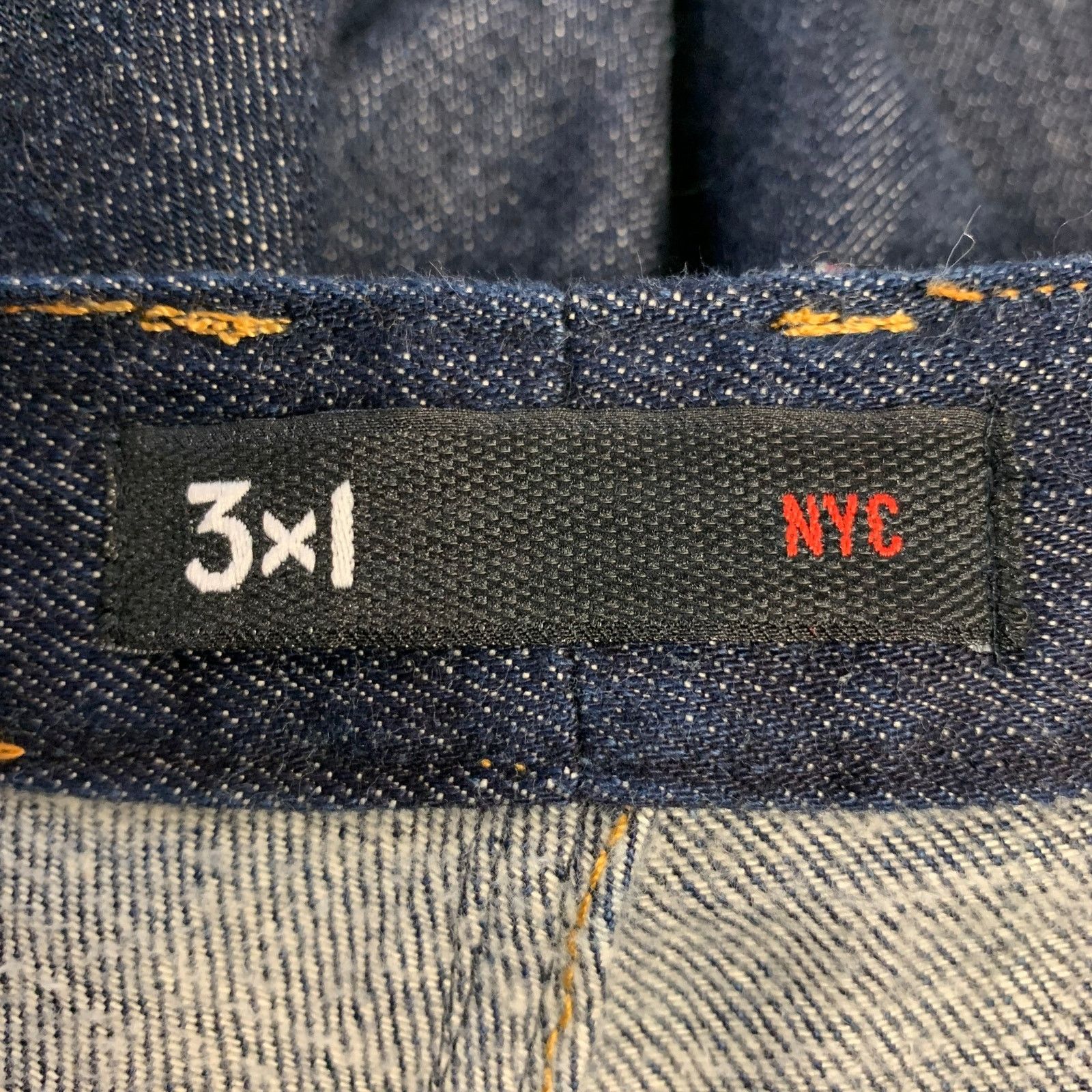 Other 3 X 1 Indigo Cotton Selvedge Twill Contrast Stitch Button Size US 36 / EU 52 - 6 Thumbnail