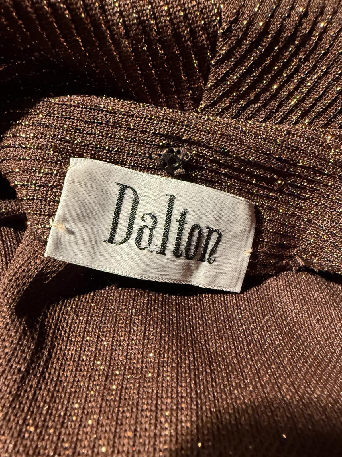 Danton Dalton Vintage 70s Brown Metallic Knit Button-Up Maxi Dress Size S / US 4 / IT 40 - 7 Thumbnail