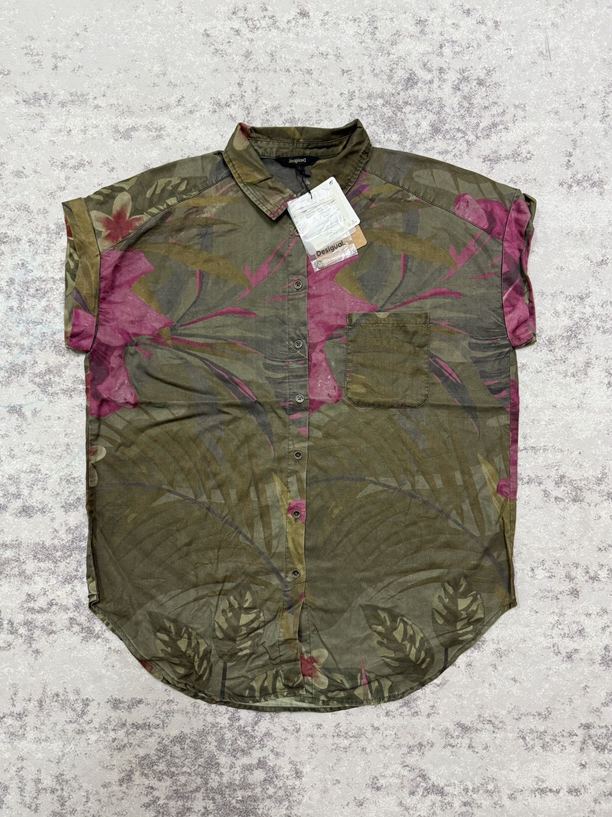 Desigual Desiqual Tencel Tropical Shirt “Rous” Size L / US 10 / IT 46 - 3 Thumbnail