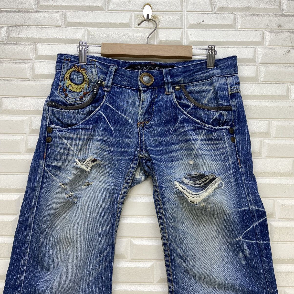 Japanese Brand Japanese Brand Gold Label Red Pepper Flare Jeans Size 29" - 4 Thumbnail