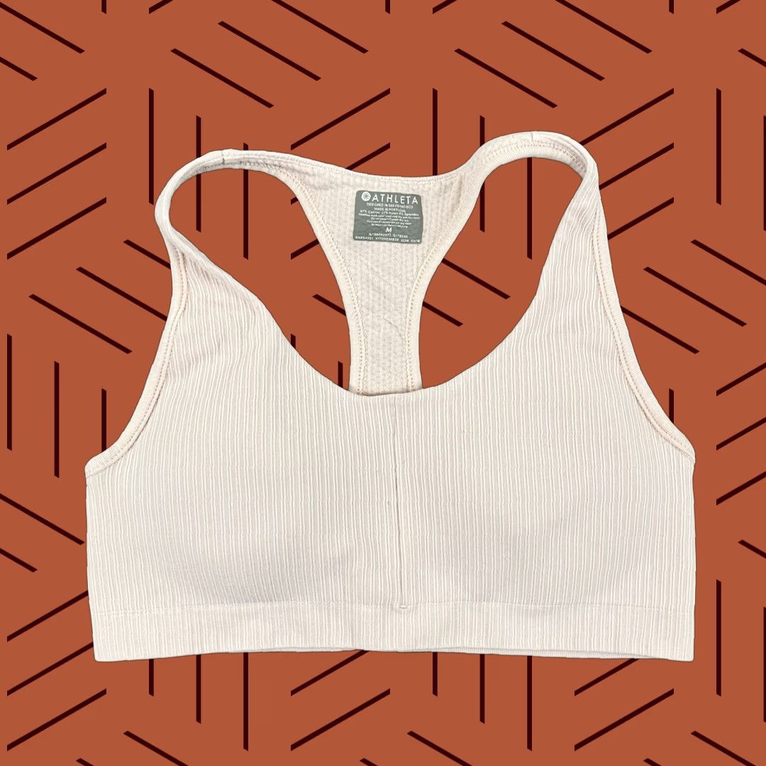 Athleta Athleta Sports Bra Womens Medium Light Pink Racerback Padded Fitness Yoga Gym & Training Size ONE SIZE - 1 Thumbnail