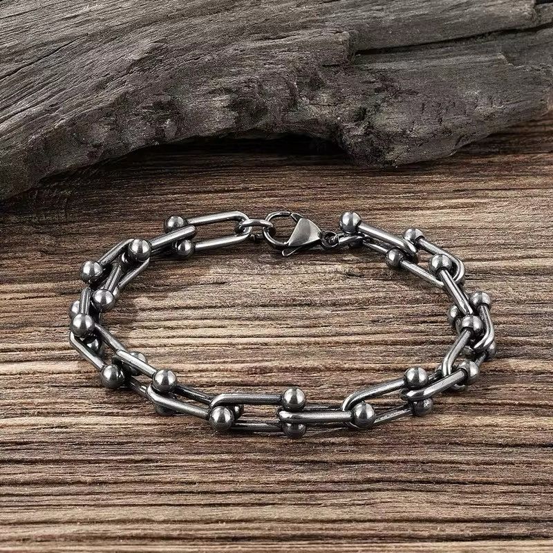 Jewelry U-Shape Splicing Spherical Chain Bracelet Size ONE SIZE - 1 Thumbnail