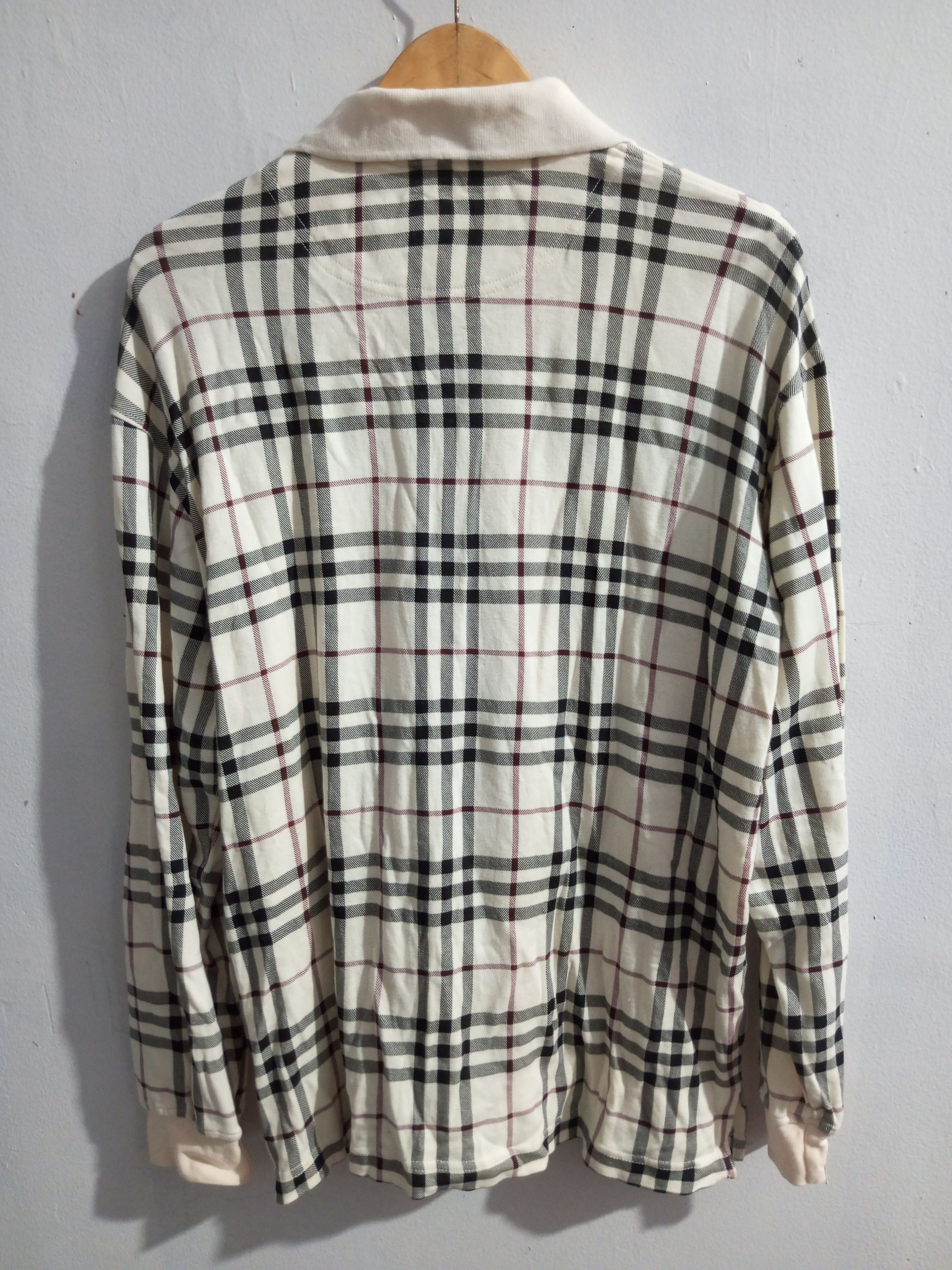 Burberry × Vintage Vintage Burberry nova check full long sleeve polo shirt Size US L / EU 52-54 / 3 - 6 Thumbnail