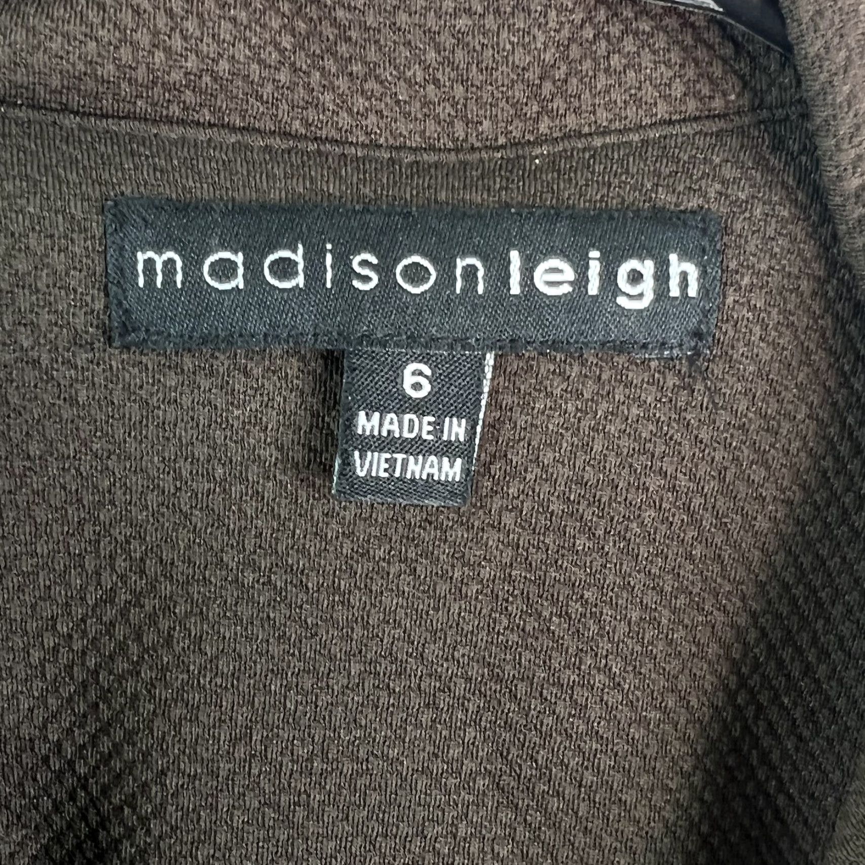 Madison Madison Leigh Blazer Jacket 3/4 Sleeve Cropped Lined Brown Women's Size 6 Formal Short Jacket Size M / US 6-8 / IT 42-44 - 5 Thumbnail