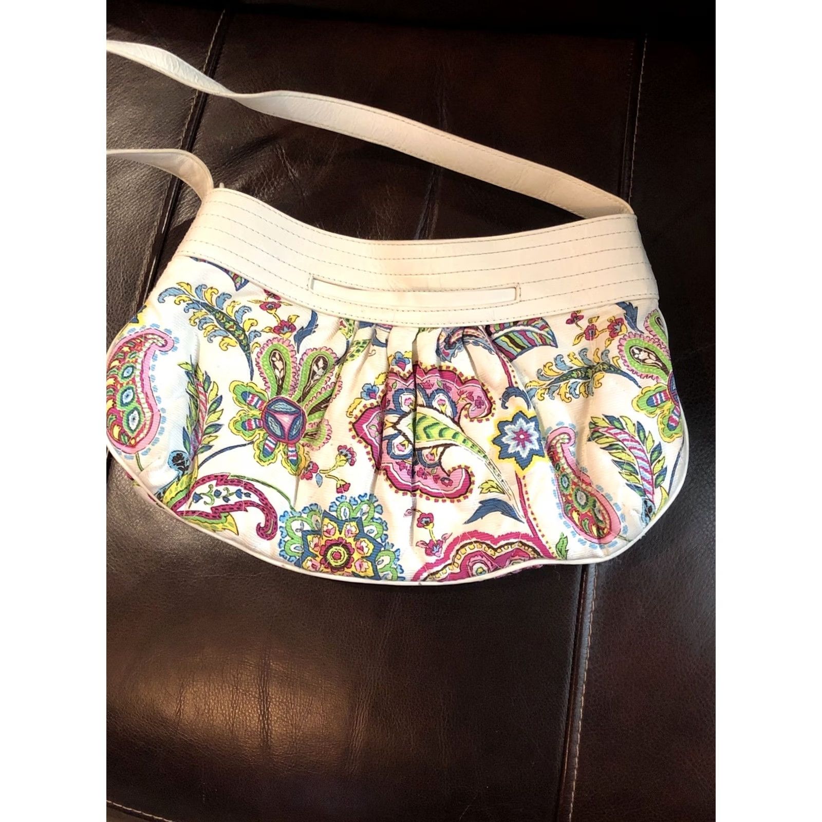 Vera Bradley Vera Bradley Purse Paisley Floral Design Multicolor Leather Top Handle Bag Womens Size ONE SIZE - 5 Thumbnail