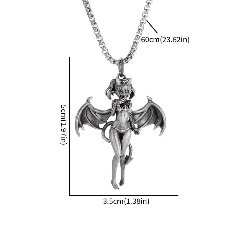 Jewelry Exquisite Retro Sexy Devil Bat Girl Necklace Size ONE SIZE - 6 Thumbnail
