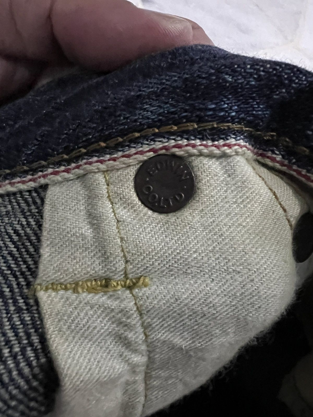 Edwin × If Six Was Nine 💥Baggy💥Vintage Edwin 505 Distressed Selvedge Jean Size US 32 / EU 48 - 19 Thumbnail