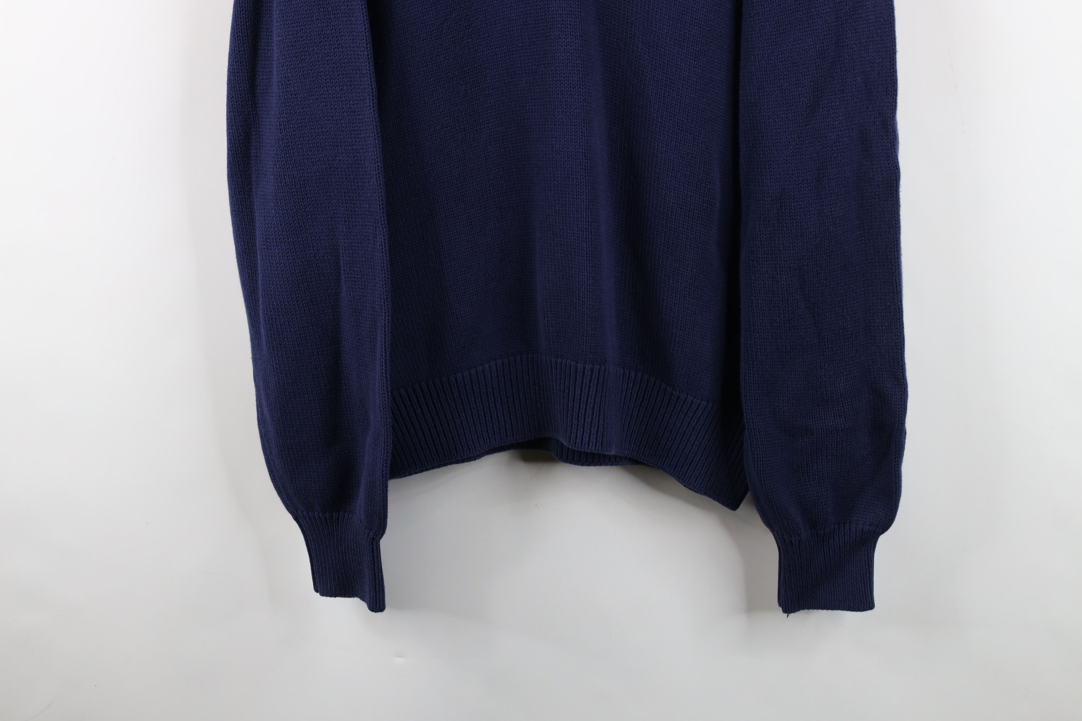 Lands' End Vintage 90s Lands End Cotton Knit V-Neck Sweater Blue USA Size US M / EU 48-50 / 2 - 3 Thumbnail