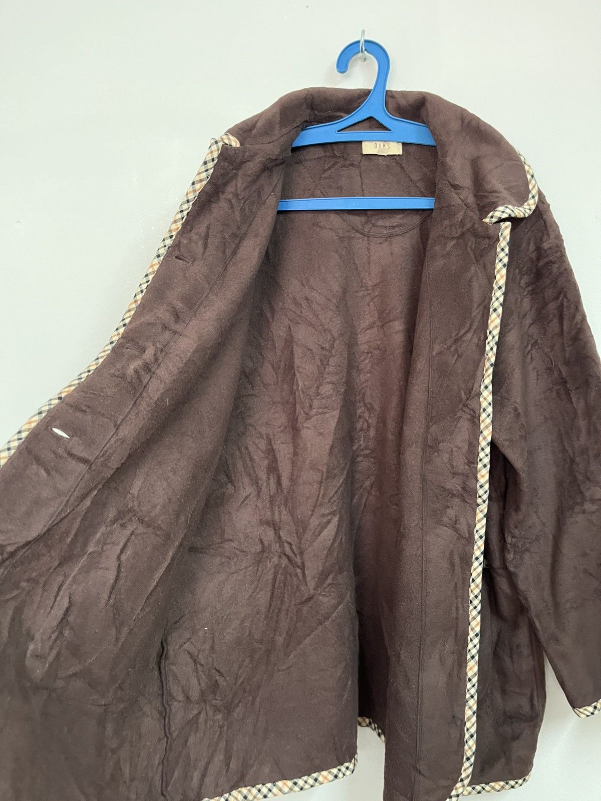 DAKS 💥Vintage 90s DAKS LONDON Monogram Brown Velvet Jackets Size L / US 10 / IT 46 - 9 Thumbnail