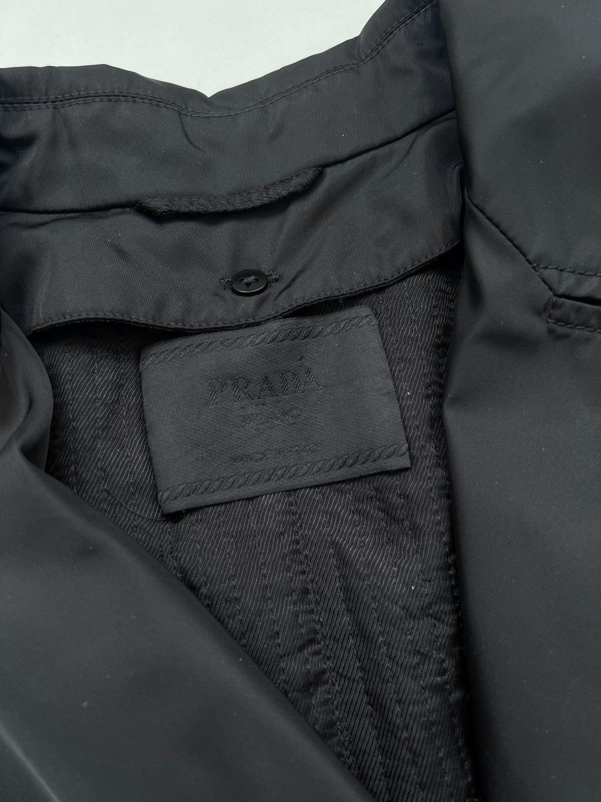 Prada 90s Prada ReNylon Double Breasted Black Trench Coat Size US M / EU 48-50 / 2 - 14 Thumbnail