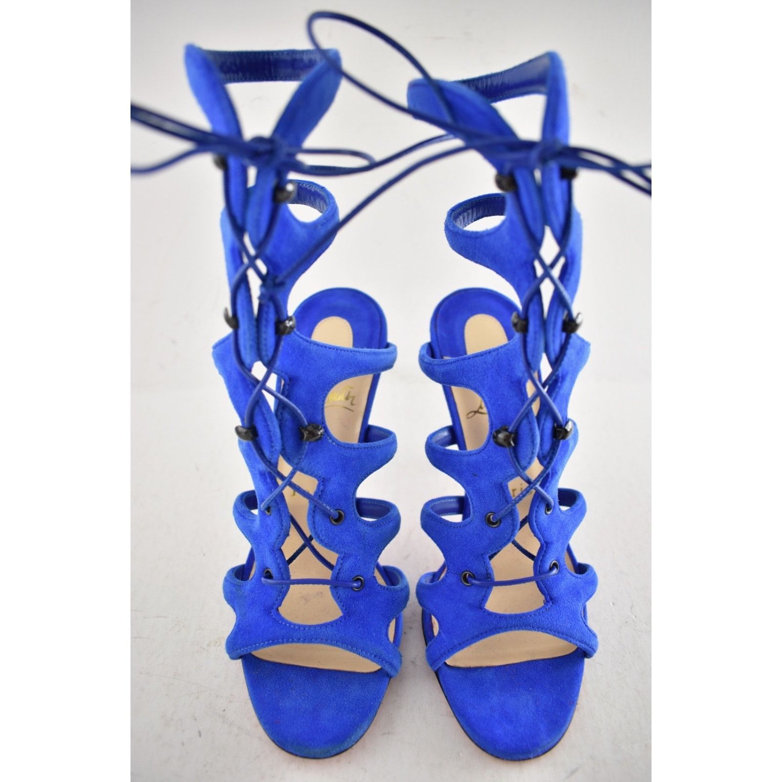 Christian Louboutin Christian Louboutin Amazoulo 100 Electric Lace Up Sandal 35 Size US 5 / IT 35 - 8 Thumbnail