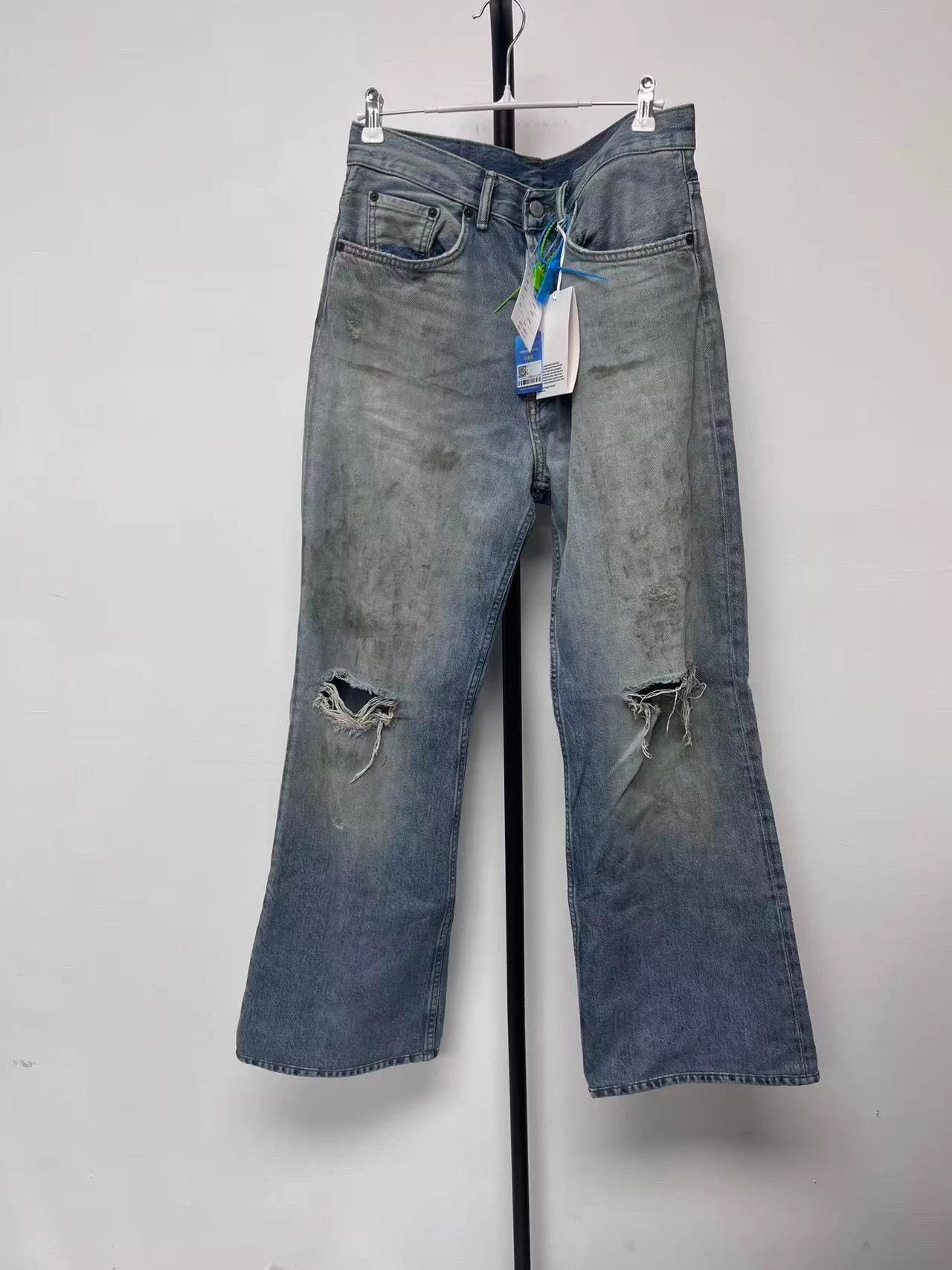 Acne Studios Acne Studios Mud Dyed Wide-Leg Jeans Men's 29/32 Size US 29 - 1 Thumbnail