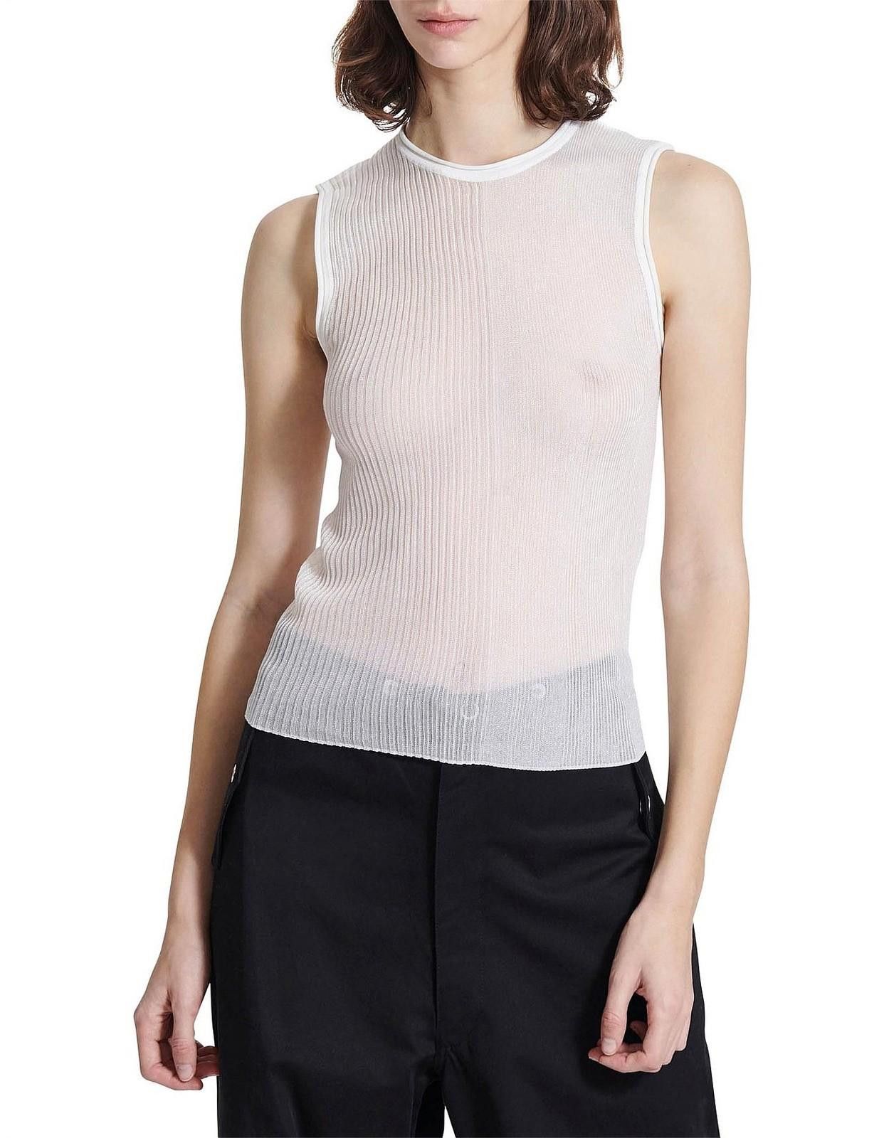 Dion Lee New dion lee top singlet vest sheer tank ivory large l Size L / US 10 / IT 46 - 1 Thumbnail