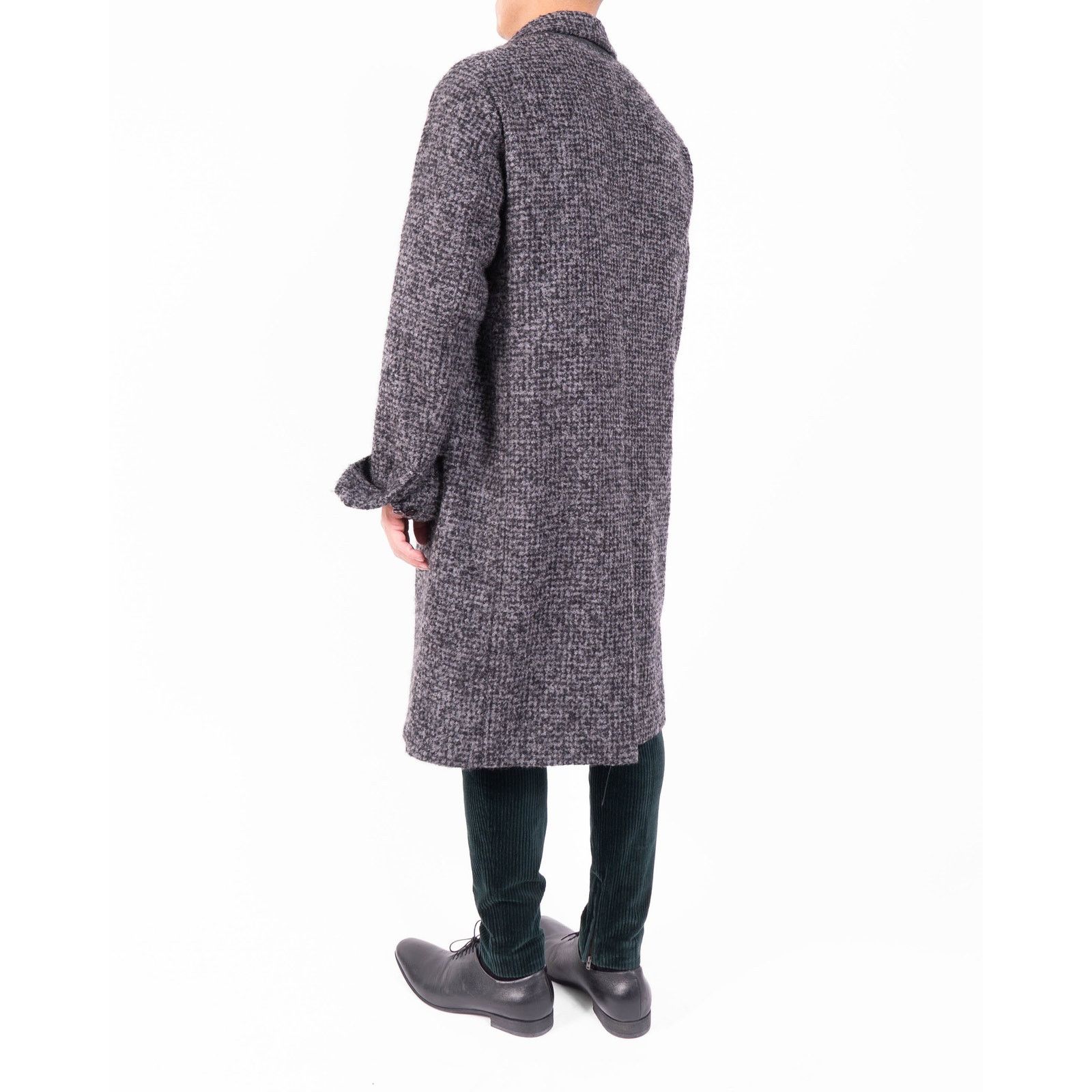 Berluti FW16 Slouchy Coat in Grey Boucle Houndstooth Wool Size US L / EU 52-54 / 3 - 5 Thumbnail