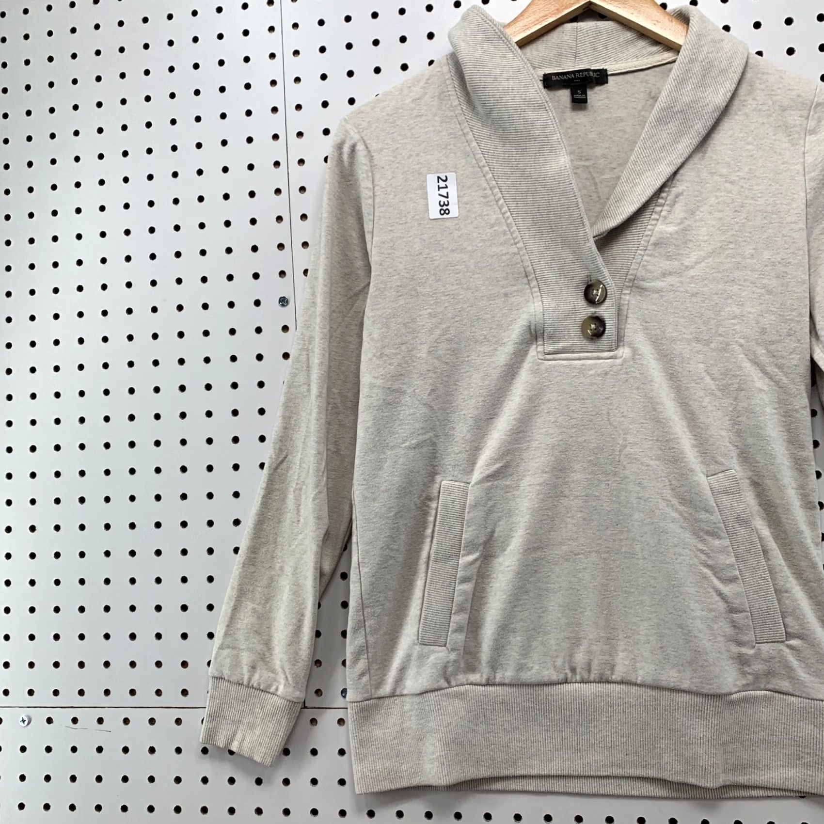Banana Republic Banana Republic Cowl Neck Button Sweater Beige Womens Small Fits 18x25 Shirt Pullover Knit 1990s Womens Size S / US 4 / IT 40 - 3 Thumbnail