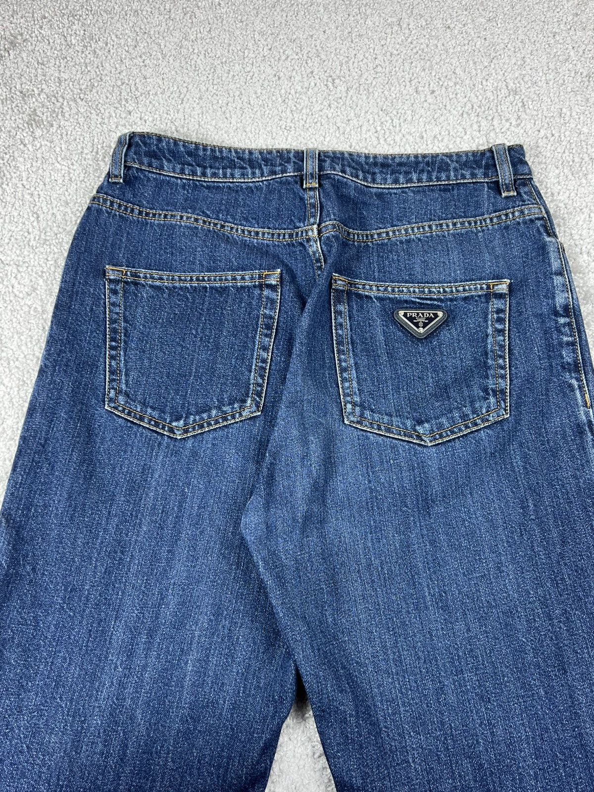Prada Prada Triangle Blue Boyfriend Jeans Size 28 Size 28" / US 6 / IT 42 - 1 Thumbnail