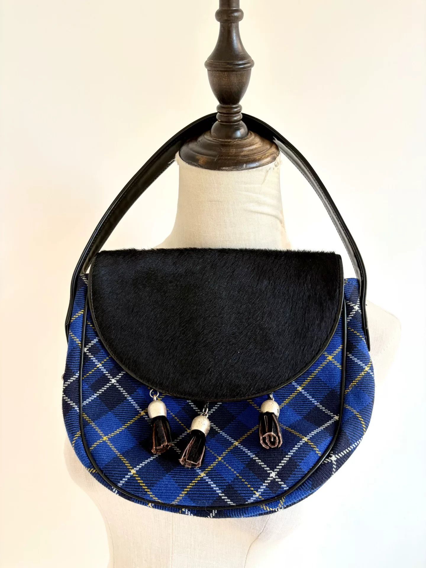 Vivienne Westwood Vivienne Westwood Blue Plaid Saddle Bag Size ONE SIZE - 1 Thumbnail