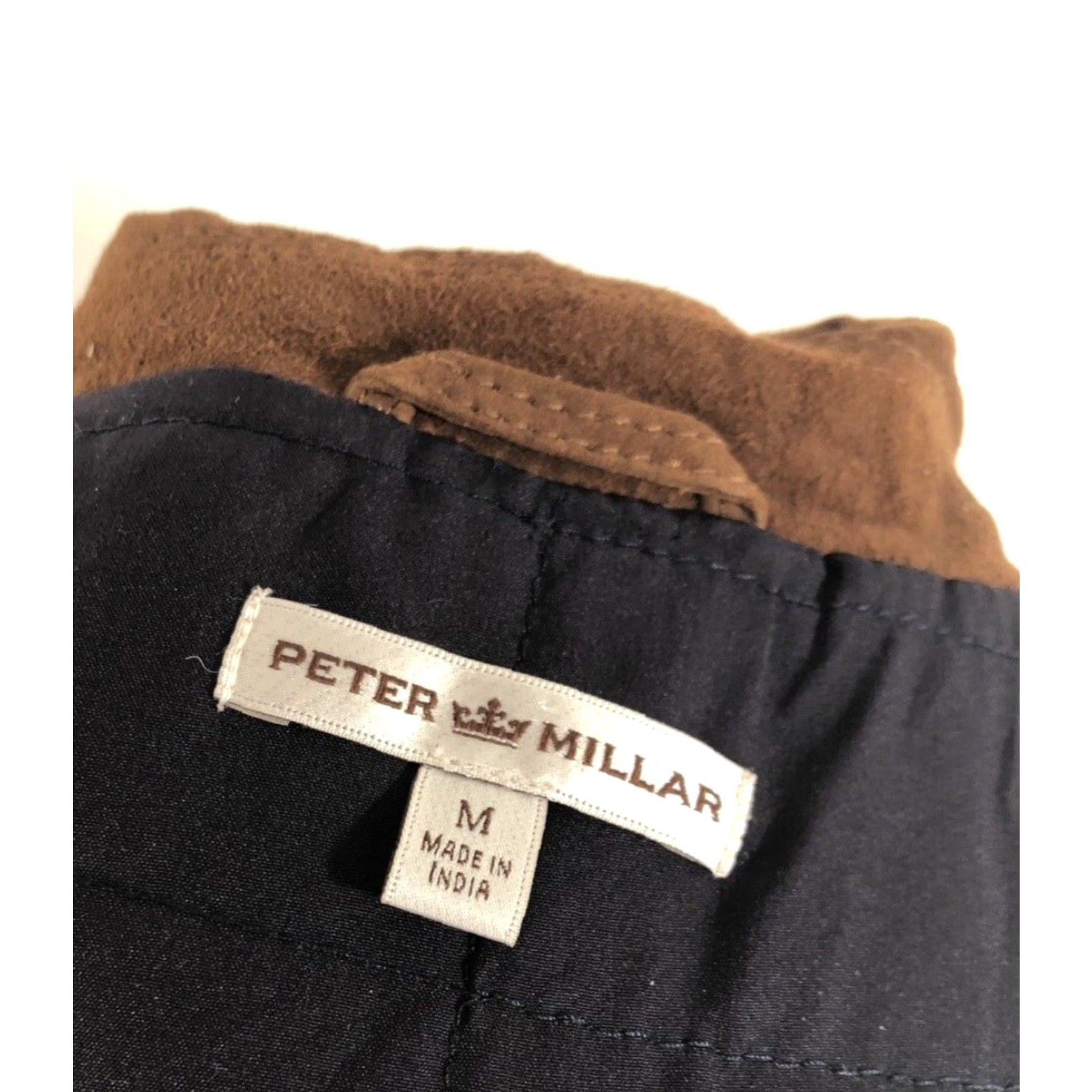 Peter Millar PETER MILLAR Blazer Suede Leather Mens Md. Lined Jacket Brown M Size 40R - 5 Thumbnail