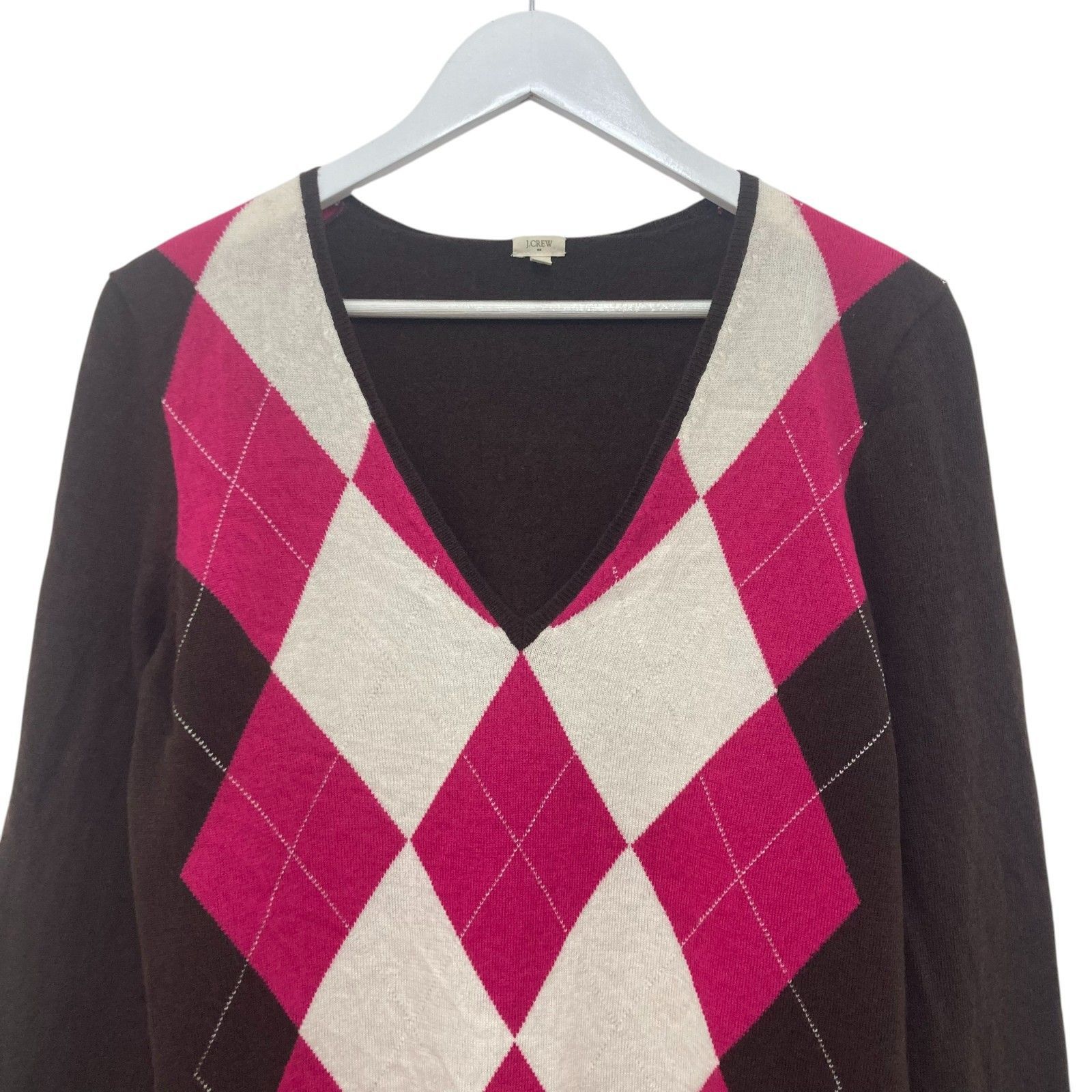 J.Crew J.Crew Argyle Wool Blend Sweater Size L / US 10 / IT 46 - 4 Thumbnail