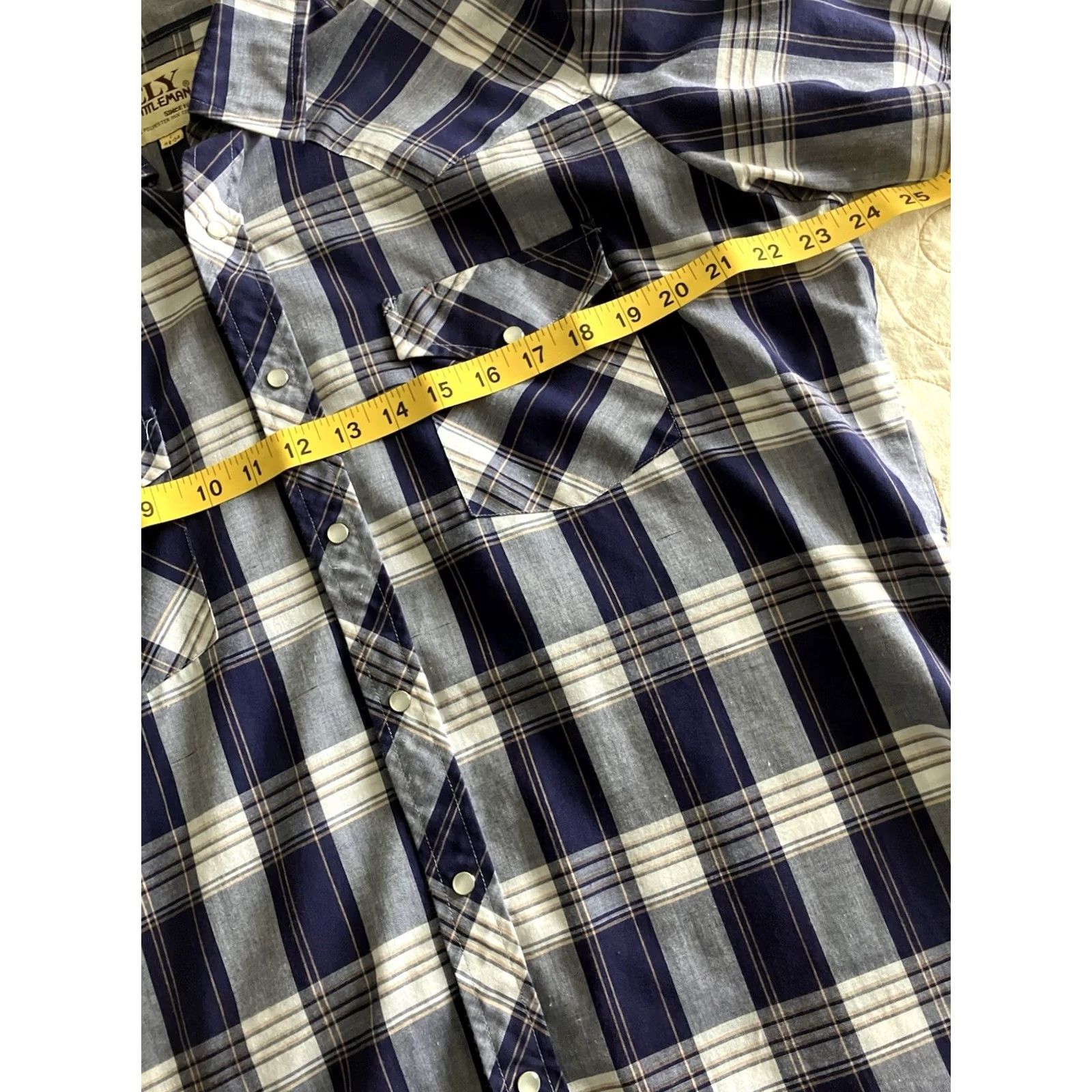 Vintage VINTAGE Ely Cattleman Button-Up Shirt XL Western Plaid Blue Pearl Snap/Buttons Pocket Mens XL Size US XL / EU 56 / 4 - 7 Thumbnail