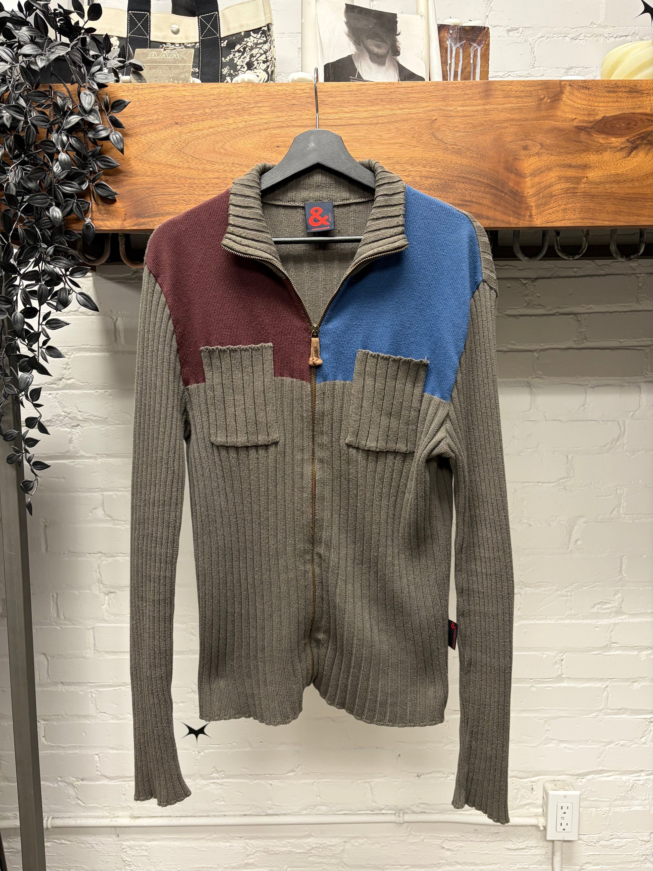 Dolce & Gabbana Archive multicolor striped chunky knit zip up 