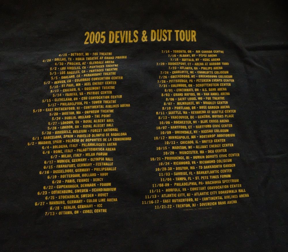 Band Tees Bruce Springsteen - Devils & Dust Tour 2005 Size US L / EU 52-54 / 3 - 4 Thumbnail
