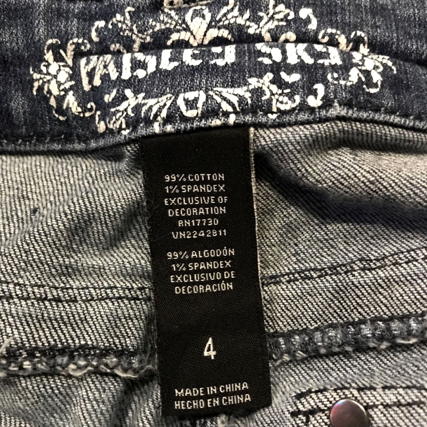 Vintage Womens Jeans Skinny Denim Paisley Blue Cotton Blend 28x29 Slim Rise Low 6.5-8.5in A18 SkinnyJeans Size 27" / US 4 / IT 40 - 2 Thumbnail
