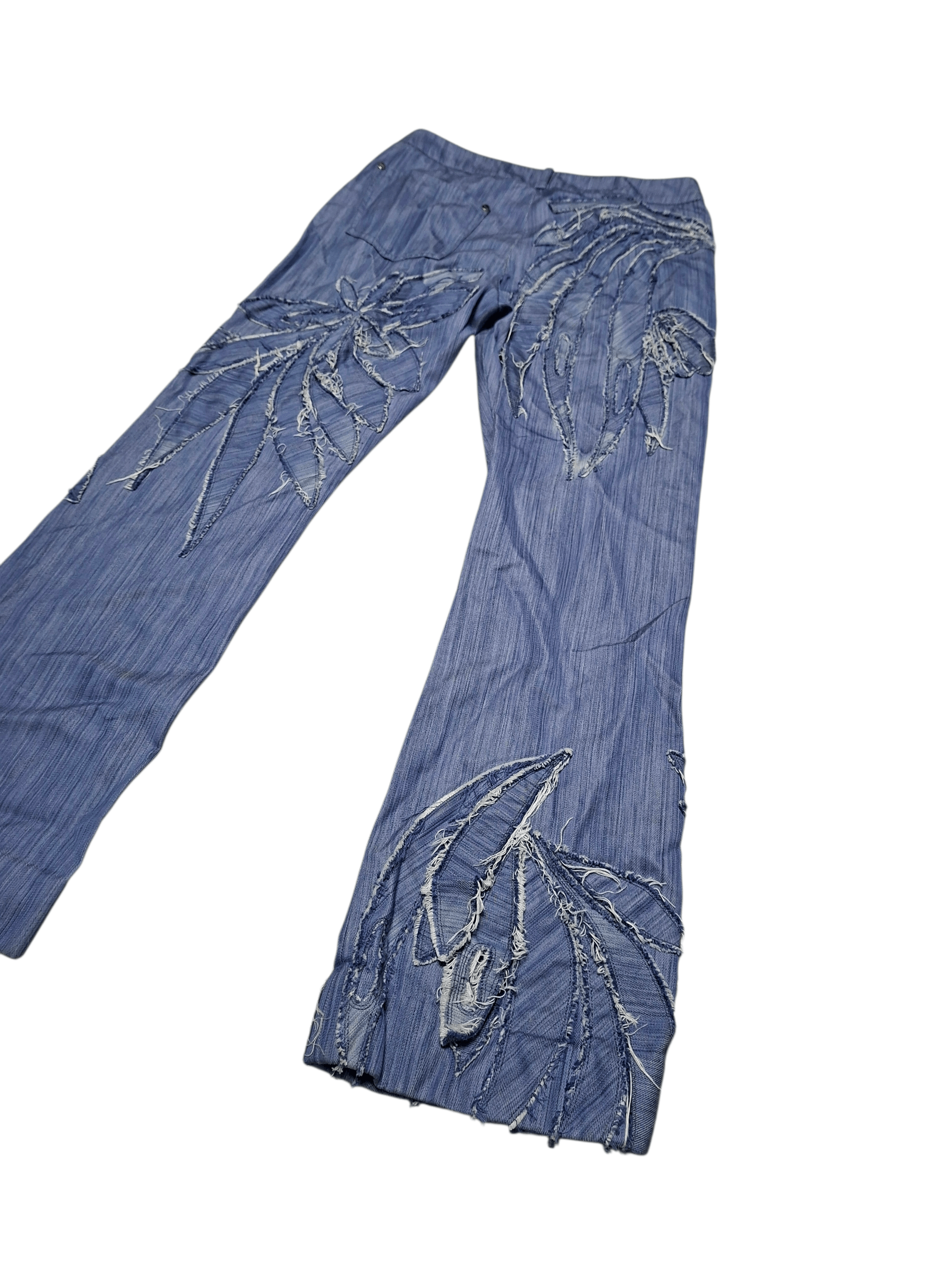 Jean AVANT GARDE EMBROIDERED GIVENCHY STYLE LUXURY JAPANESE JEANS Size 28" / US 6 / IT 42 - 4 Thumbnail