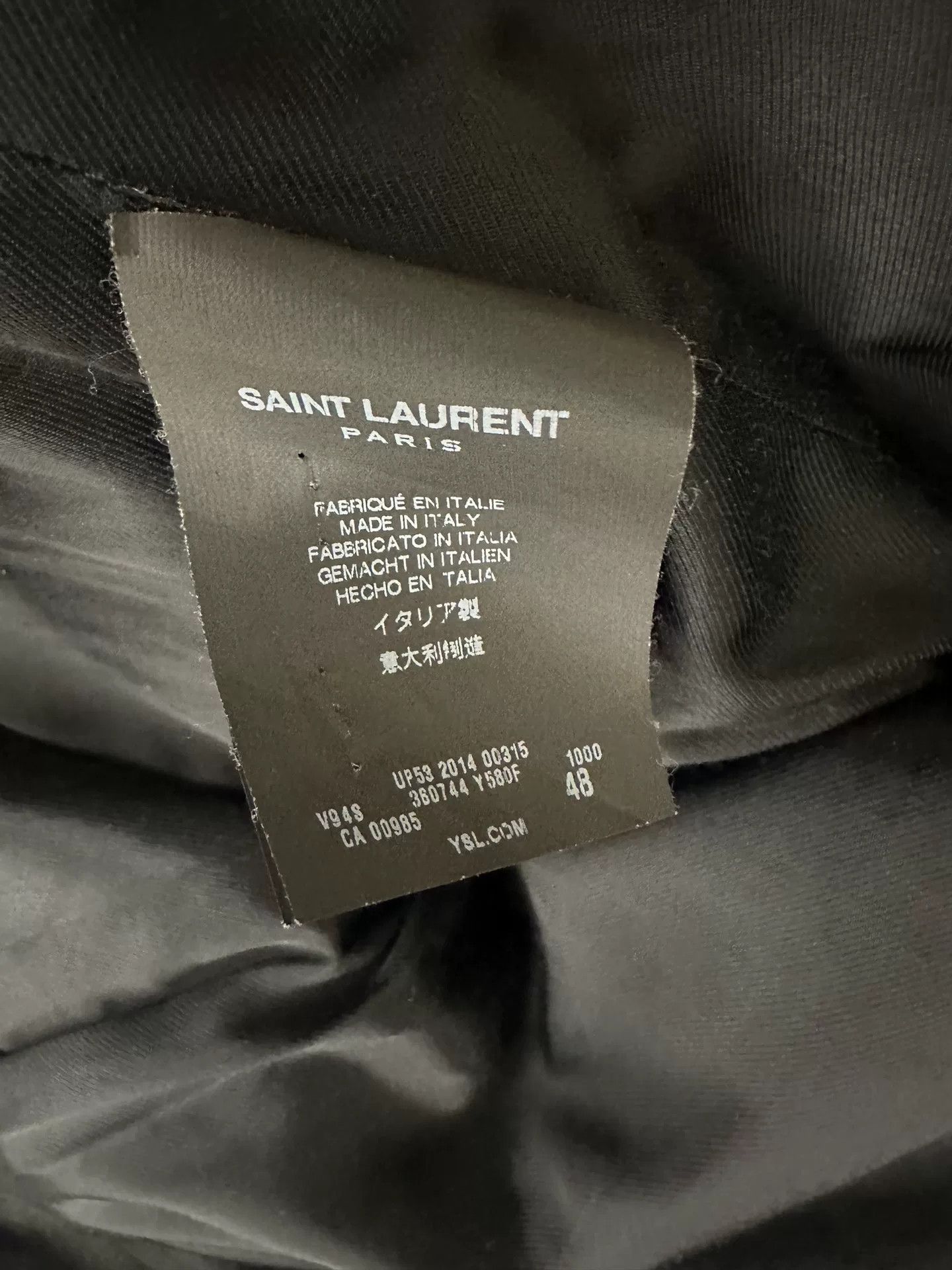 Yves Saint Laurent black leather collar er jacket Size US L / EU 52-54 / 3 - 4 Thumbnail