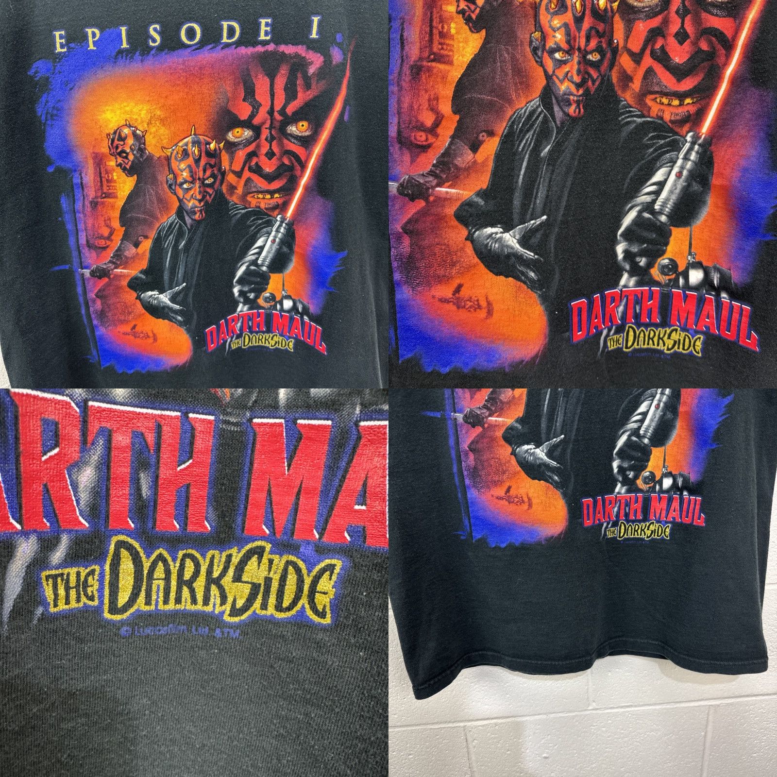 Star Wars VINTAGE Star Wars Darth Maul Graphic T-Shirt Men Large Black 1990s The Dark Side Movie Merch Size US L / EU 52-54 / 3 - 8 Thumbnail